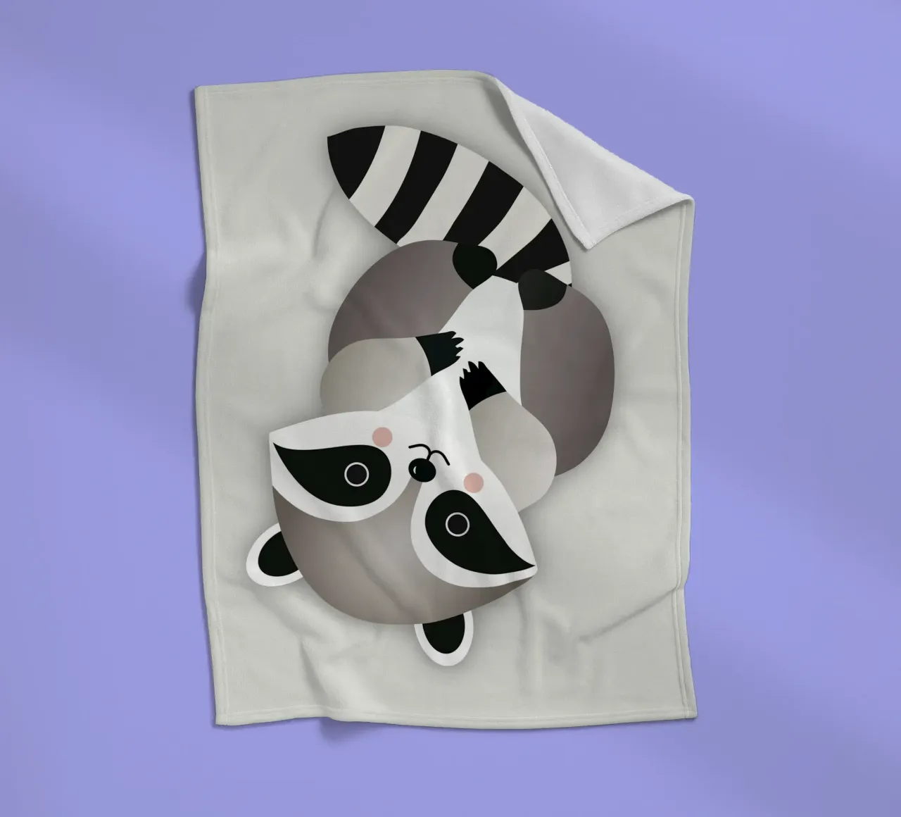Procione giocherellone - Illustrazione animale minimalista coperta in pile da namosh