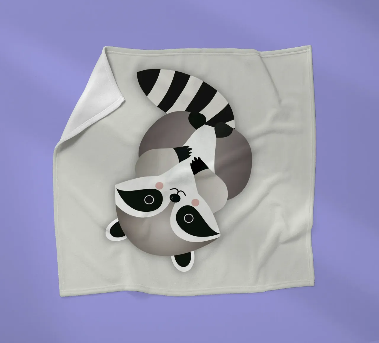 Procione giocherellone - Illustrazione animale minimalista coperta in pile da namosh
