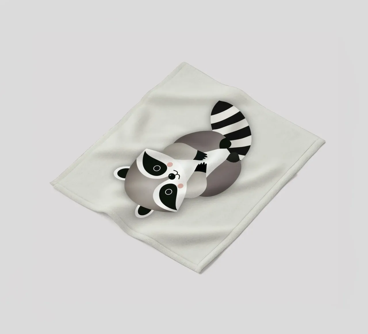 Procione giocherellone - Illustrazione animale minimalista coperta in pile da namosh