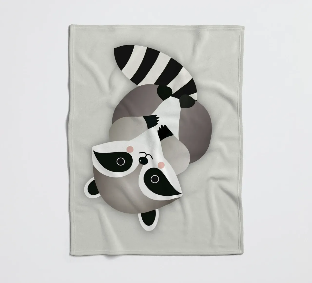 Procione giocherellone - Illustrazione animale minimalista coperta in pile da namosh