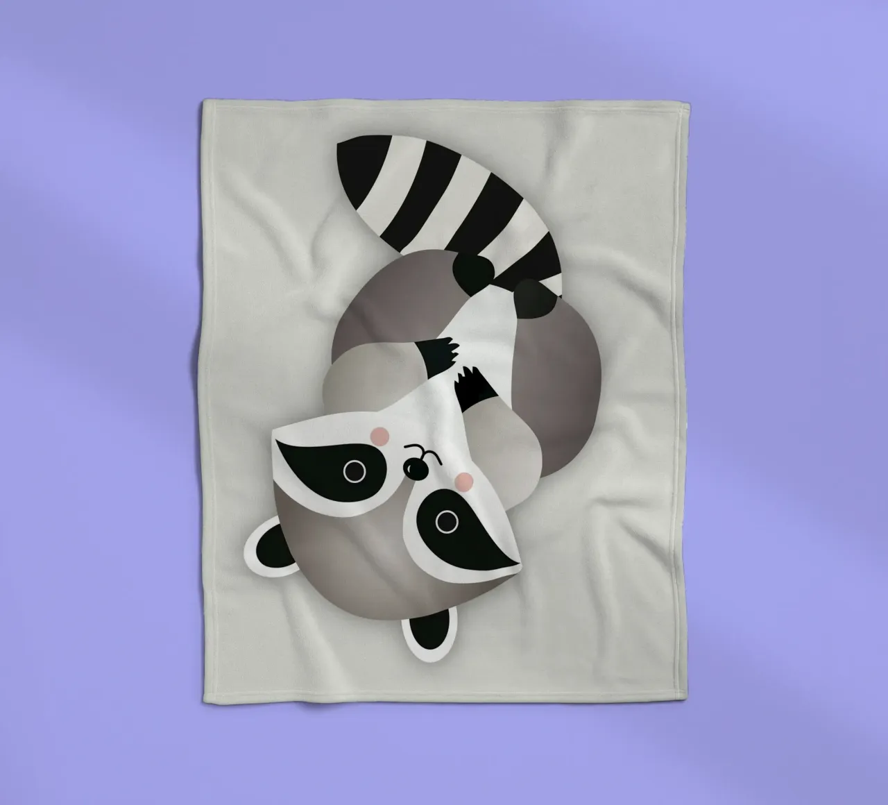 Procione giocherellone - Illustrazione animale minimalista coperta in pile da namosh
