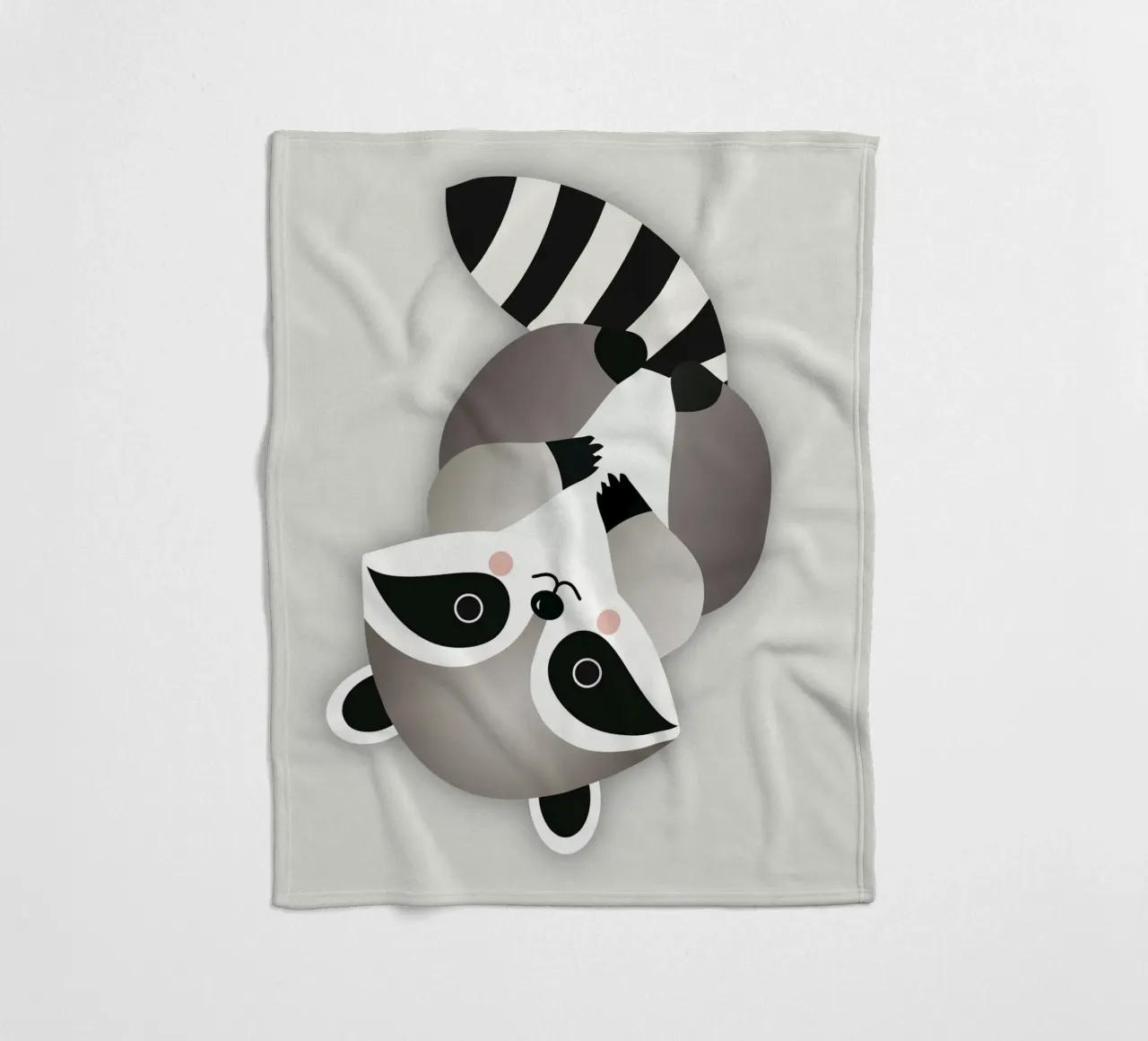 Procione giocherellone - Illustrazione animale minimalista coperta in pile da namosh