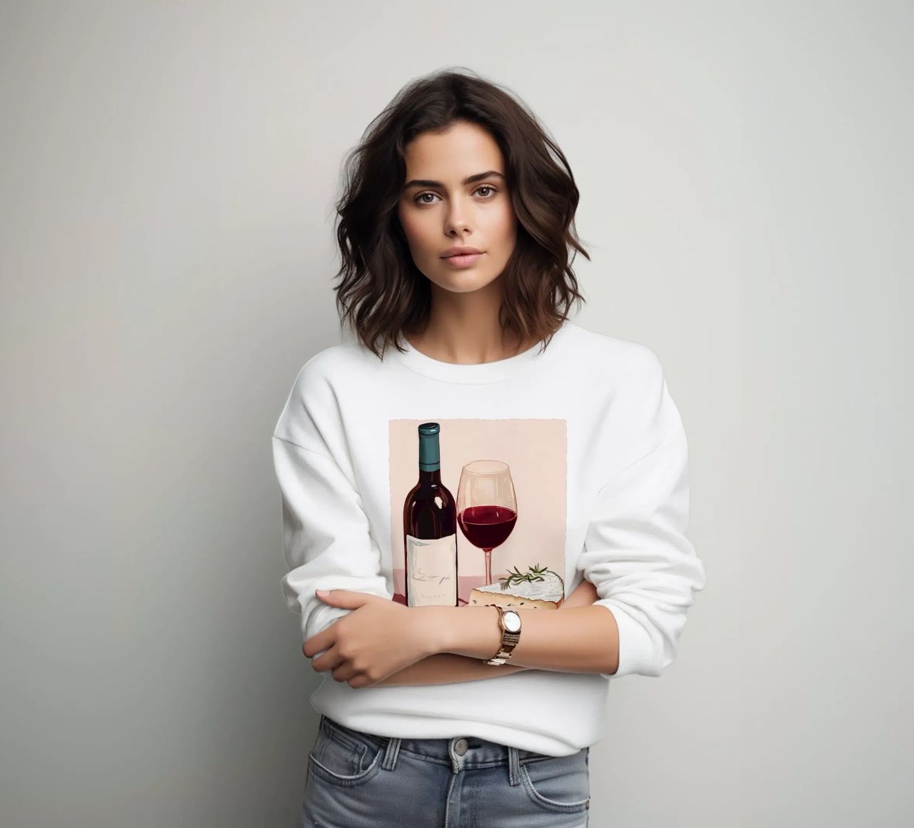 Vino e formaggio felpa da Olga Wildrose