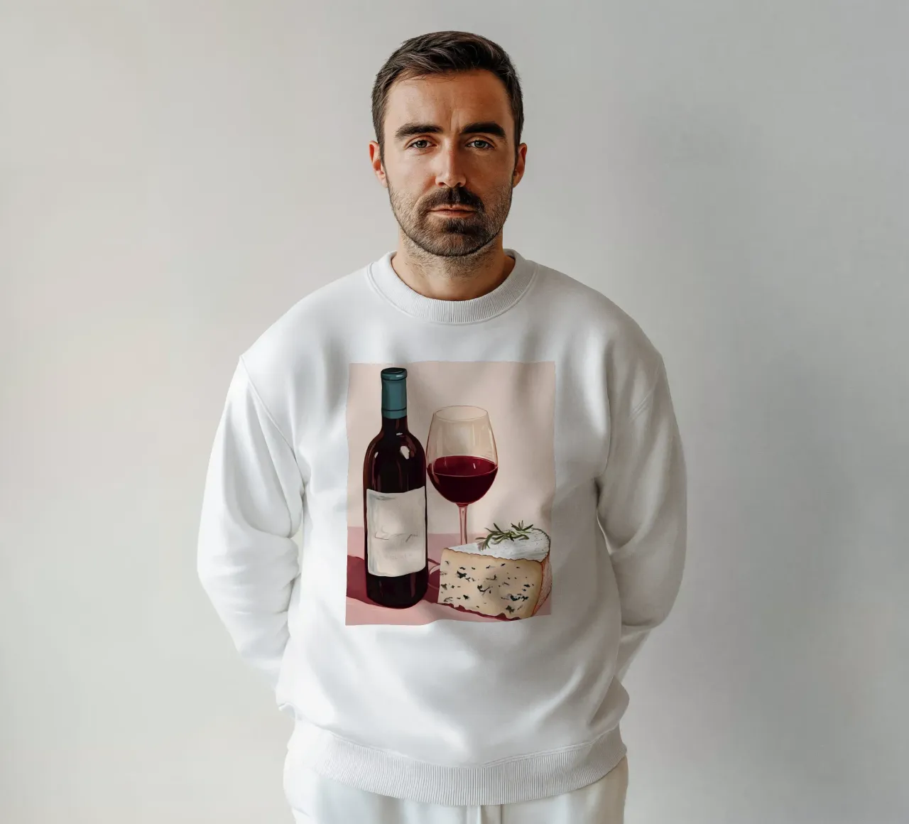 Wine and Cheese sweatshirt by Olga Wildrose