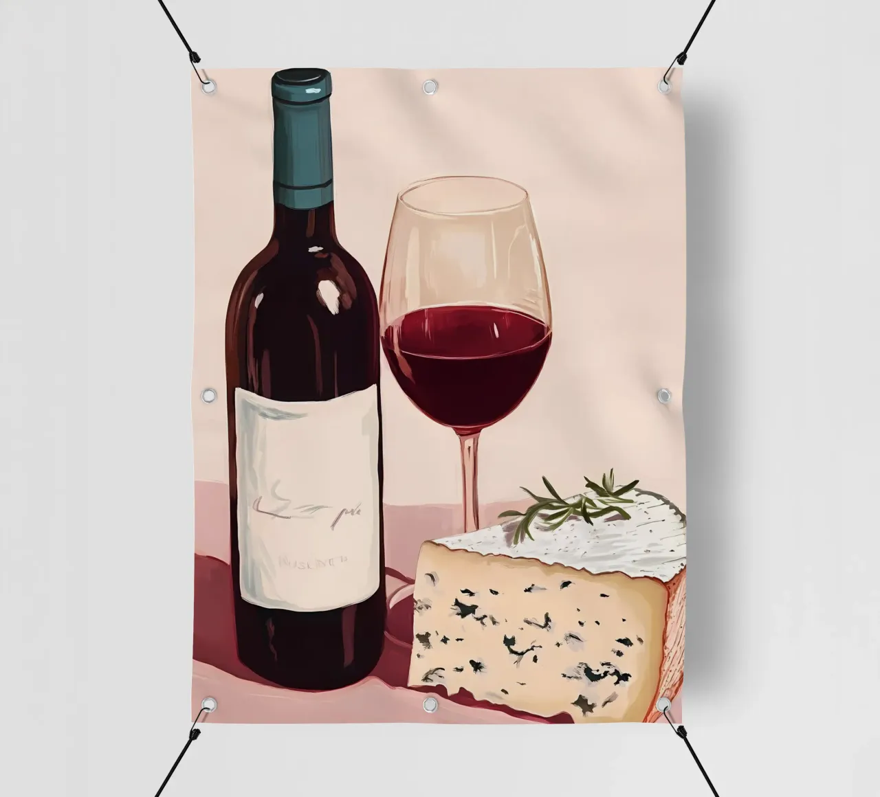 Vino e formaggio telo in pvc da IamHomeStudio