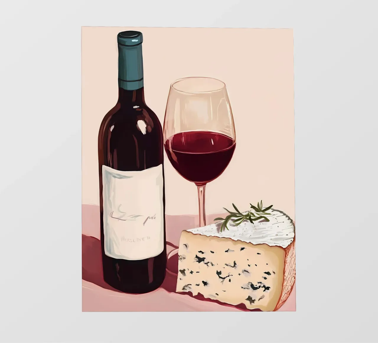 Vino e formaggio telo in pvc da IamHomeStudio