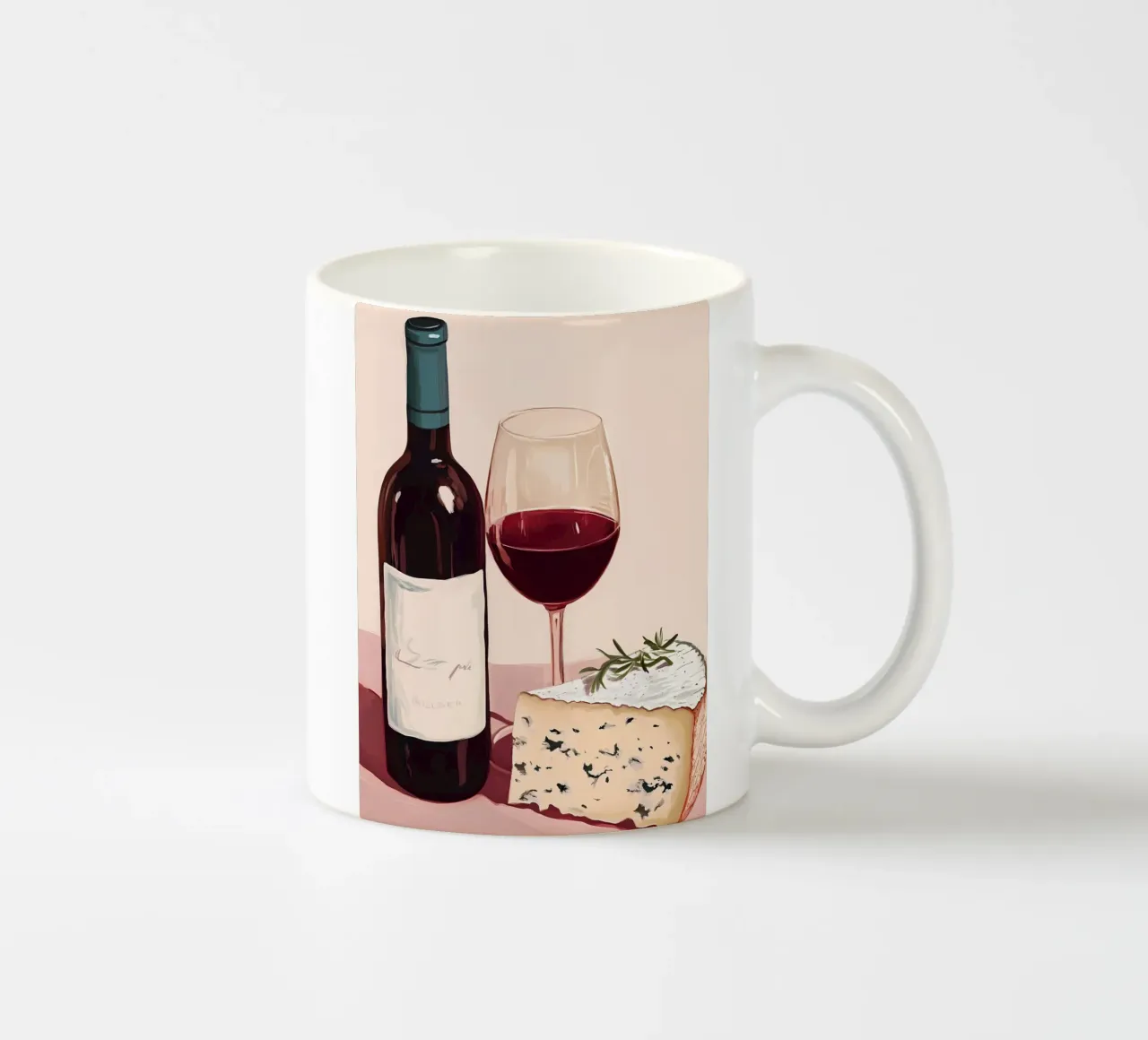 Vino e formaggio tazza in ceramica da IamHomeStudio