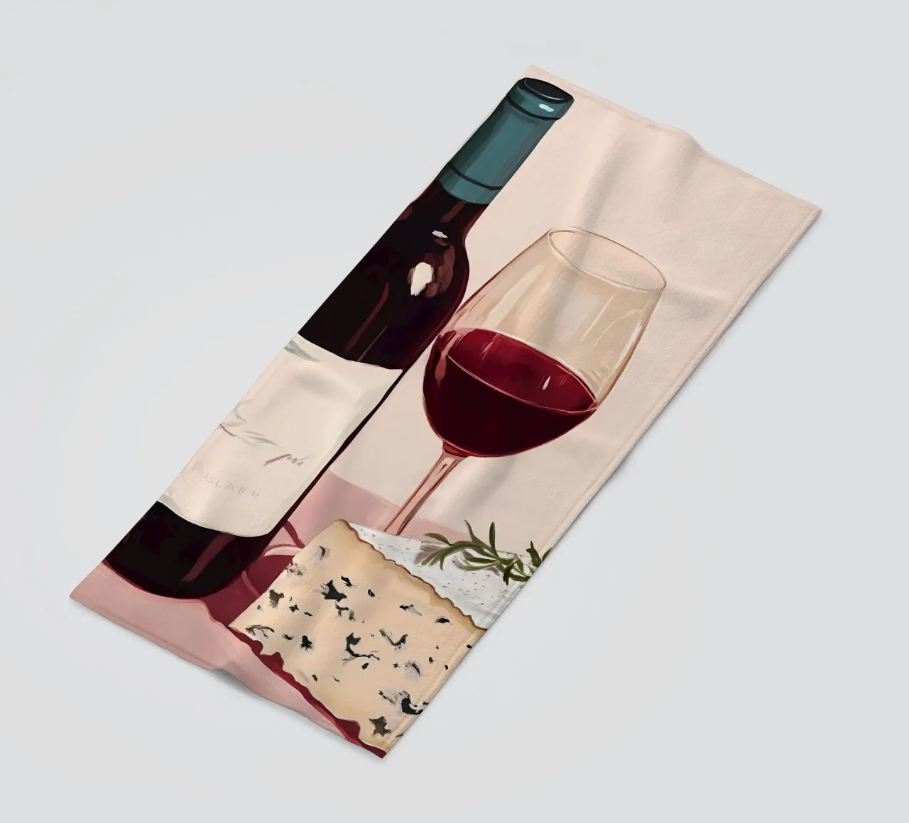 Vino e formaggio telo mare da IamHomeStudio