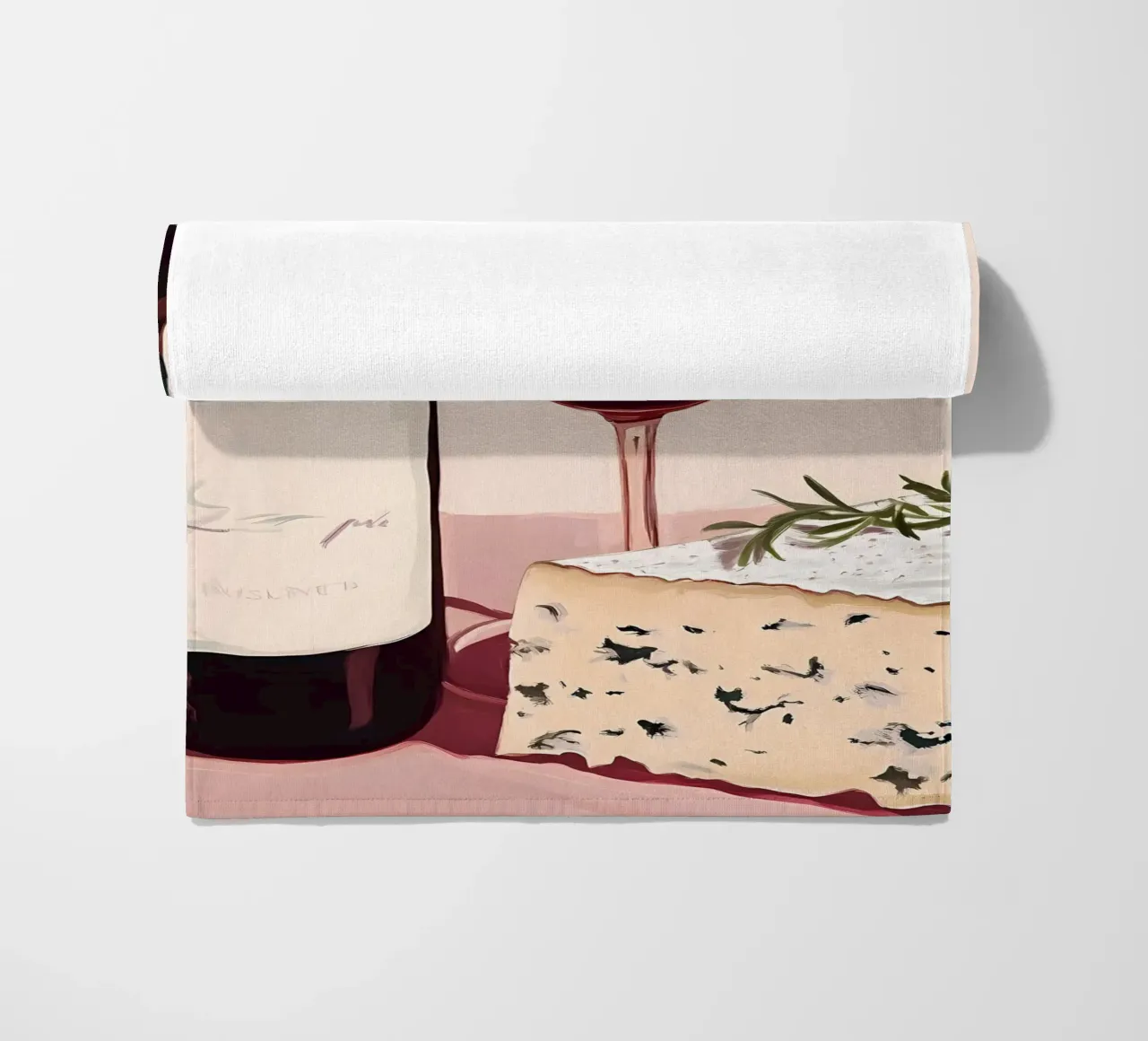 Vino e formaggio telo mare da IamHomeStudio