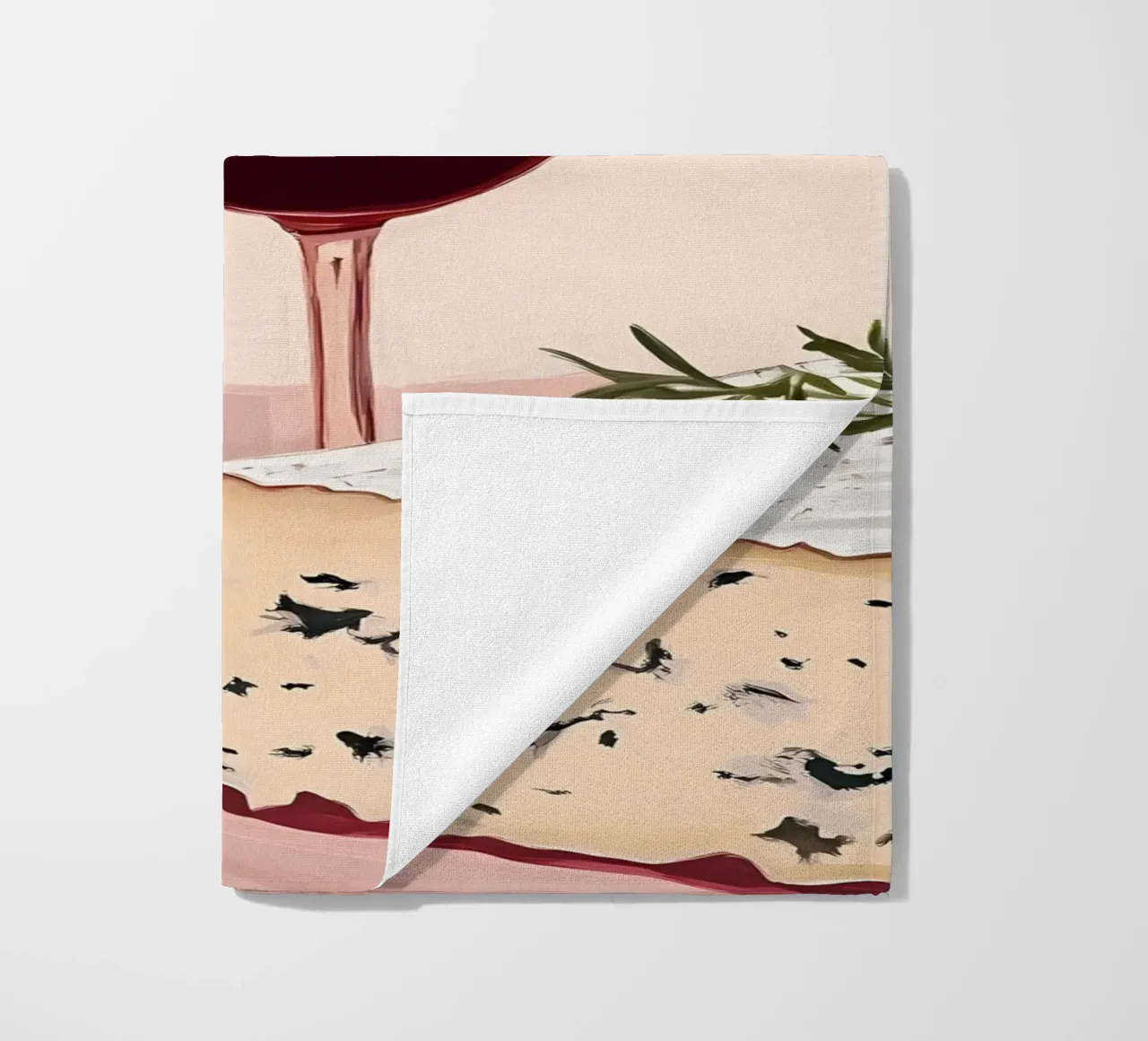 Vino e formaggio telo mare da IamHomeStudio