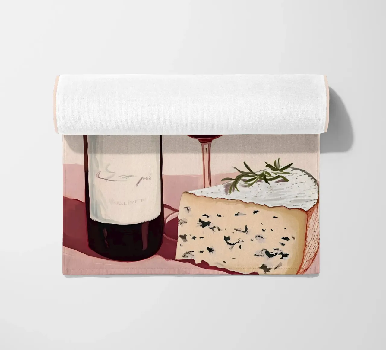 Vino e formaggio telo mare da IamHomeStudio