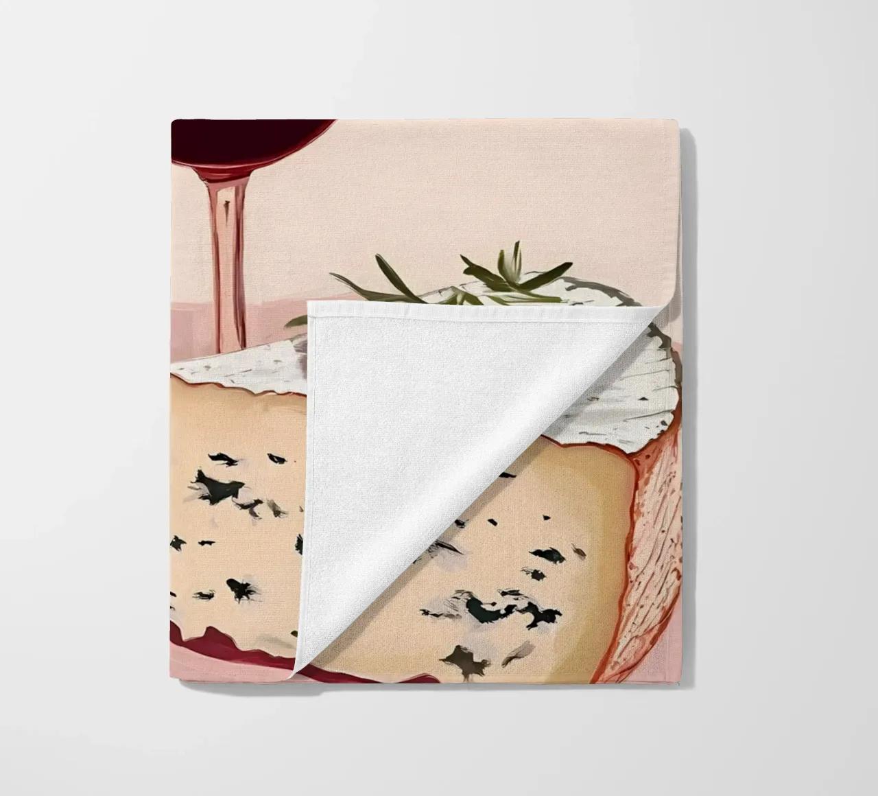 Vino e formaggio telo mare da IamHomeStudio