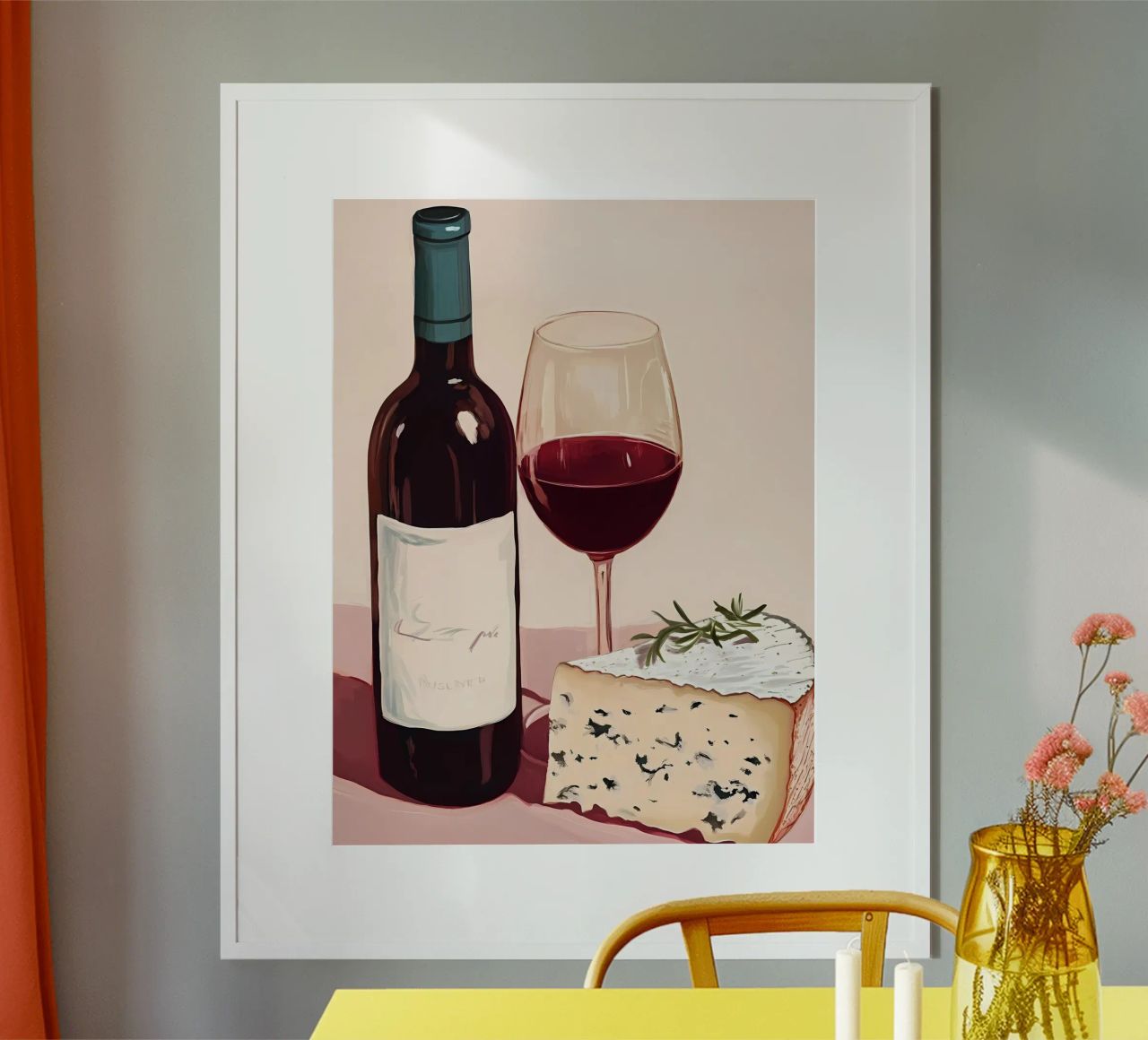 Vino e formaggio poster da Olga Wildrose