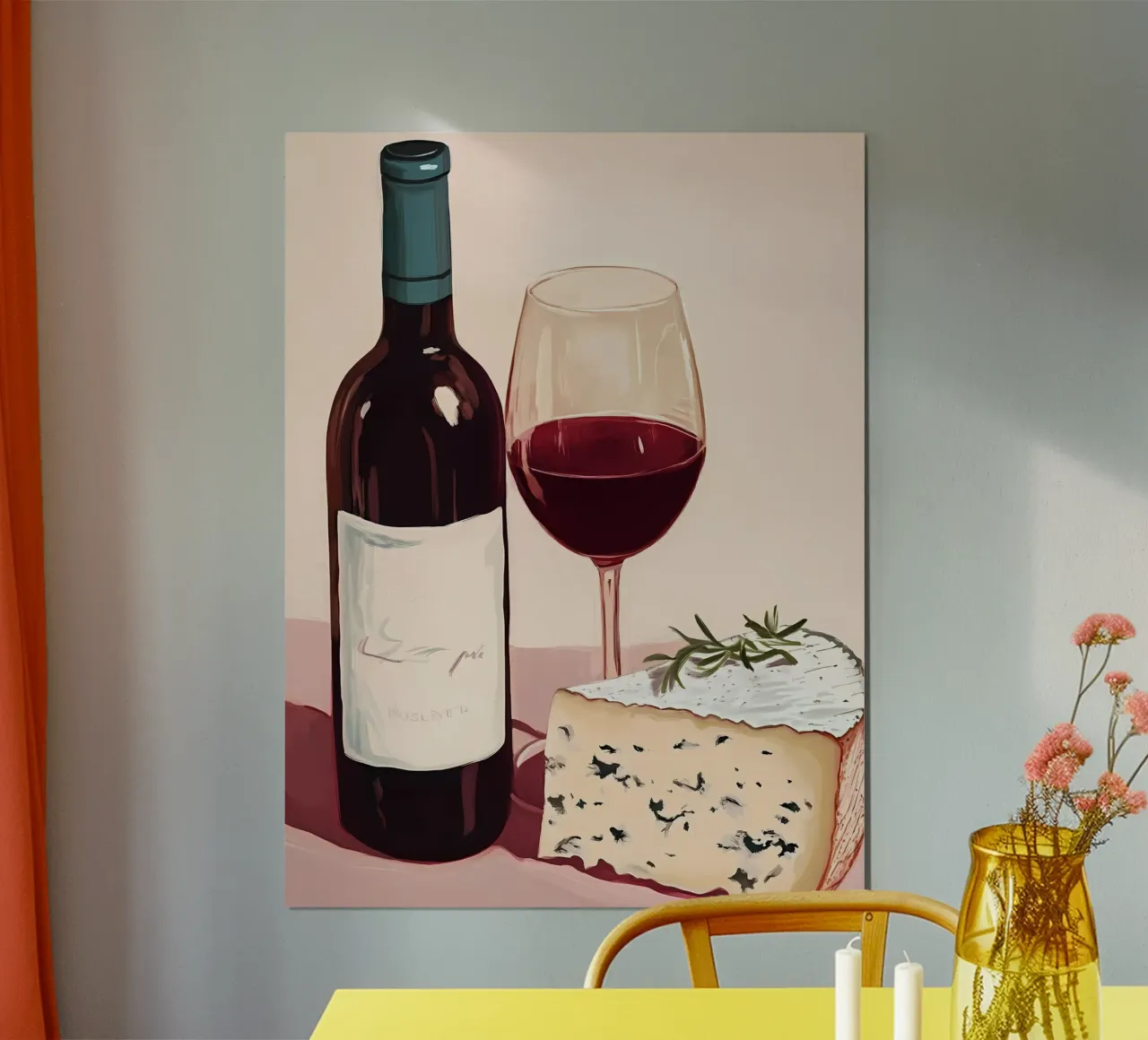 Vino e formaggio poster da IamHomeStudio