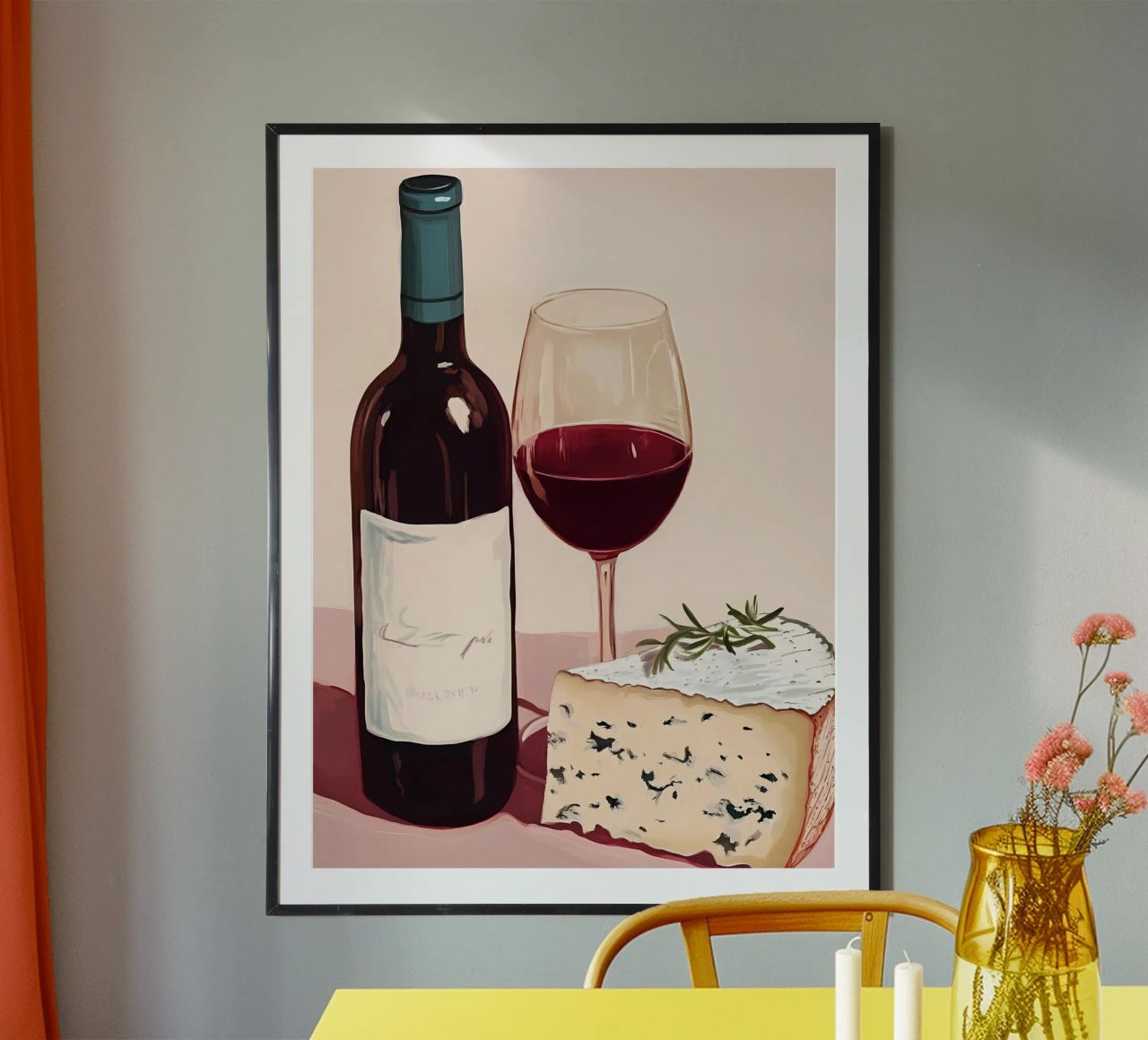 Vino e formaggio poster da Olga Wildrose