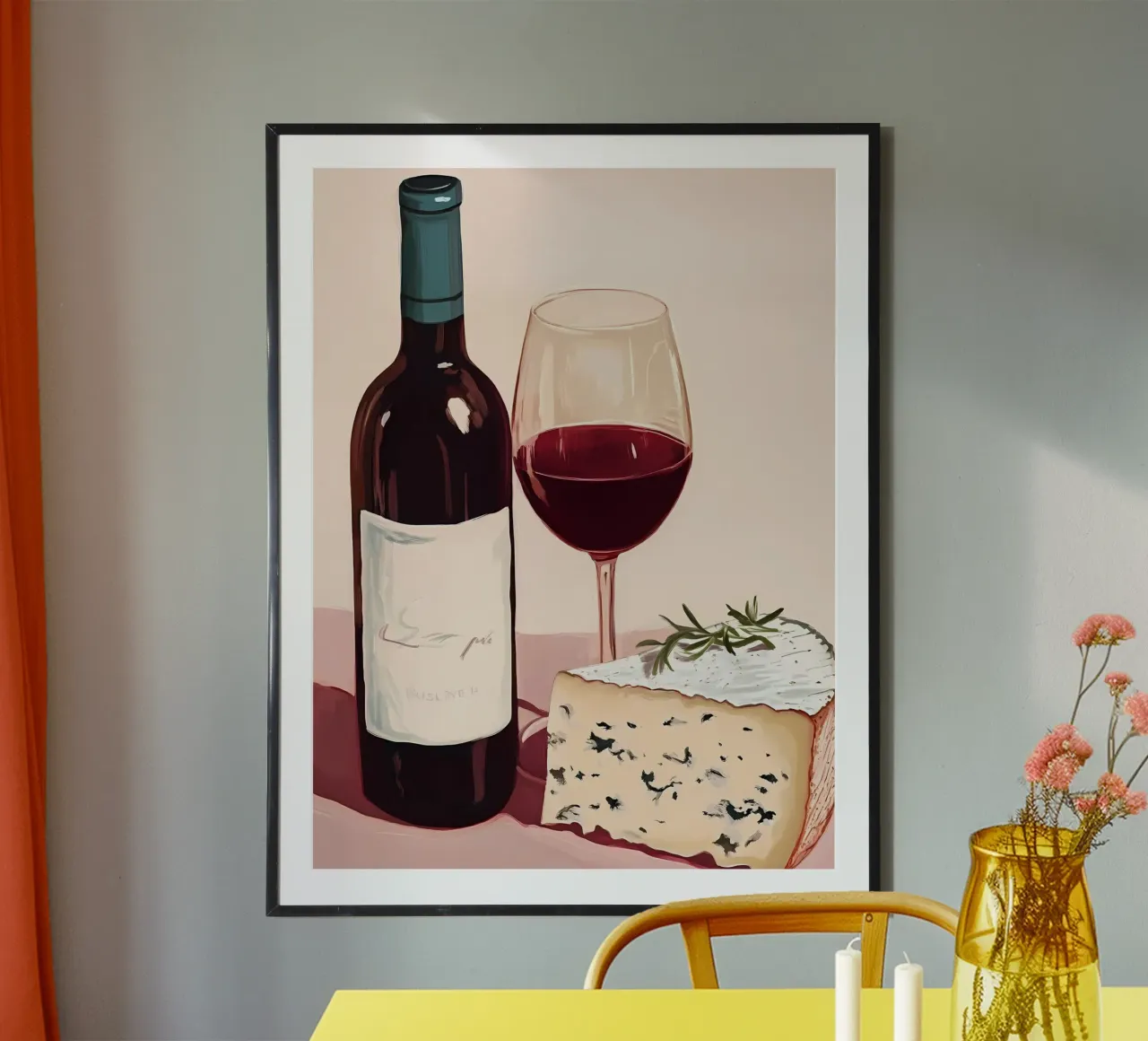 Vino e formaggio poster da IamHomeStudio