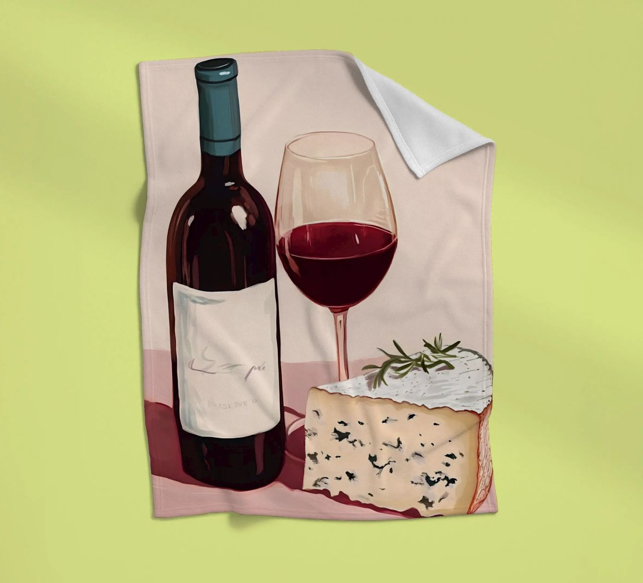 Vino e formaggio coperta in pile da Olga Wildrose