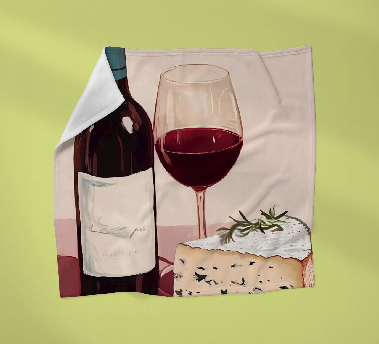 Vino e formaggio coperta in pile da Olga Wildrose