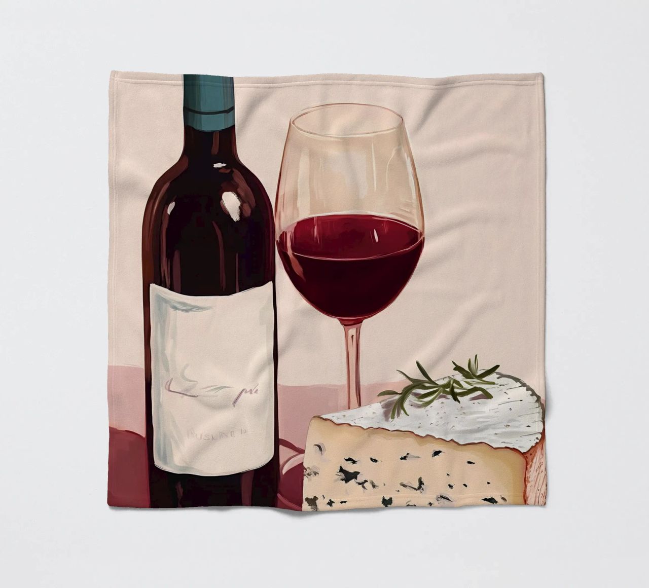 Vino e formaggio coperta in pile da Olga Wildrose
