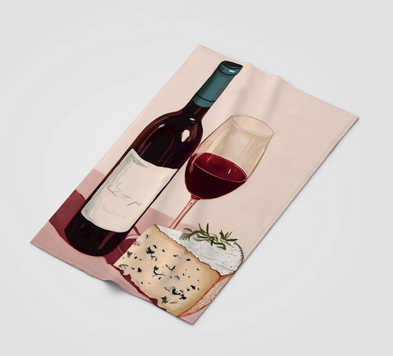 Vino e formaggio coperta in pile da Olga Wildrose