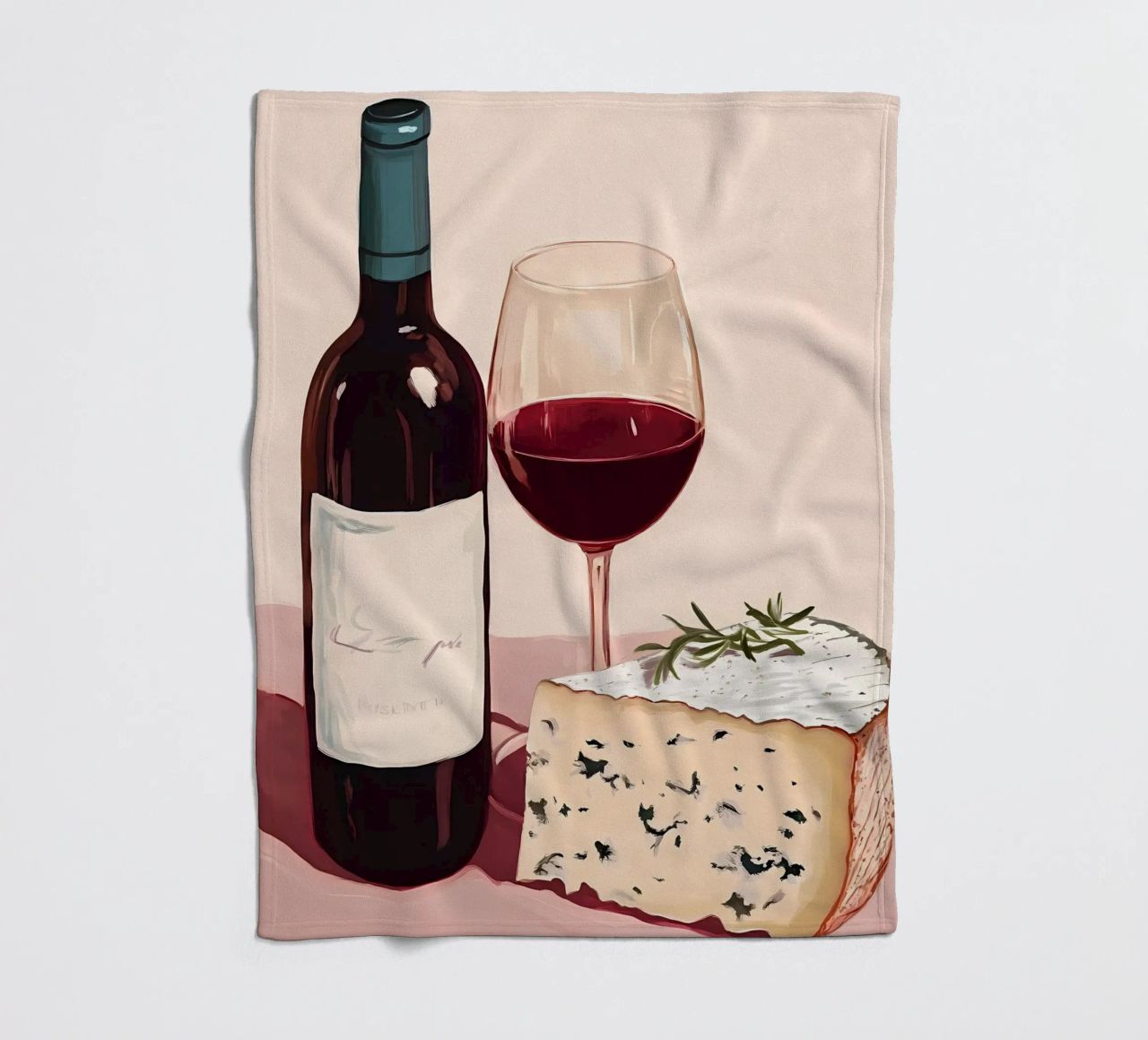 Vino e formaggio coperta in pile da Olga Wildrose