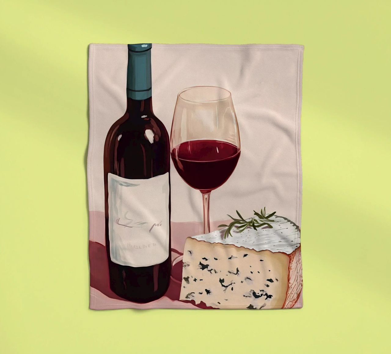 Vino e formaggio coperta in pile da Olga Wildrose