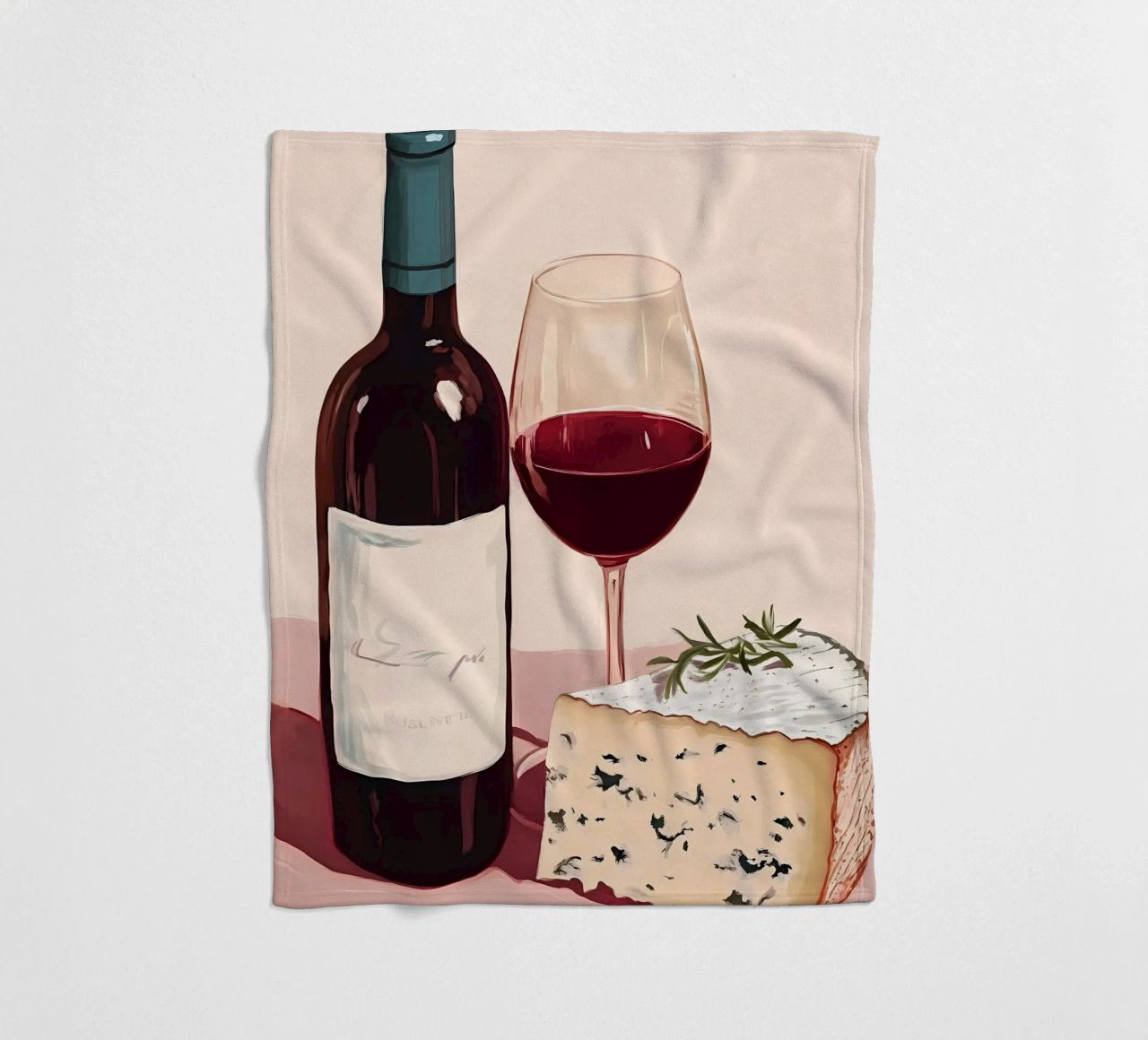 Vino e formaggio coperta in pile da Olga Wildrose