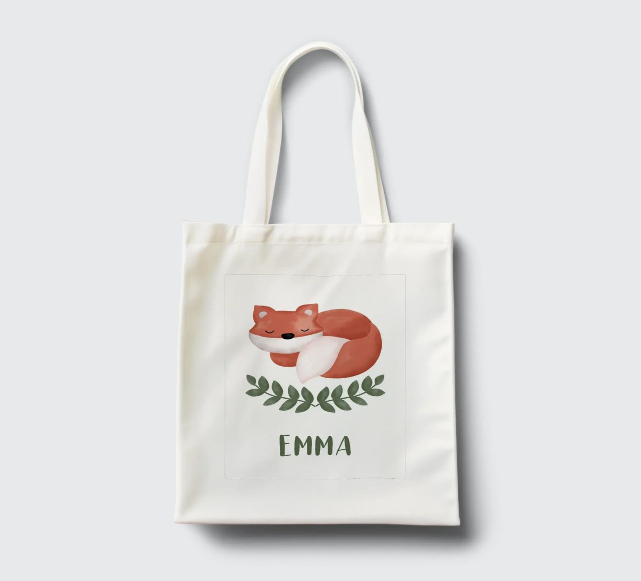 Schlafender Fuchs mit Name borsa in juta da BAINAI KIDS