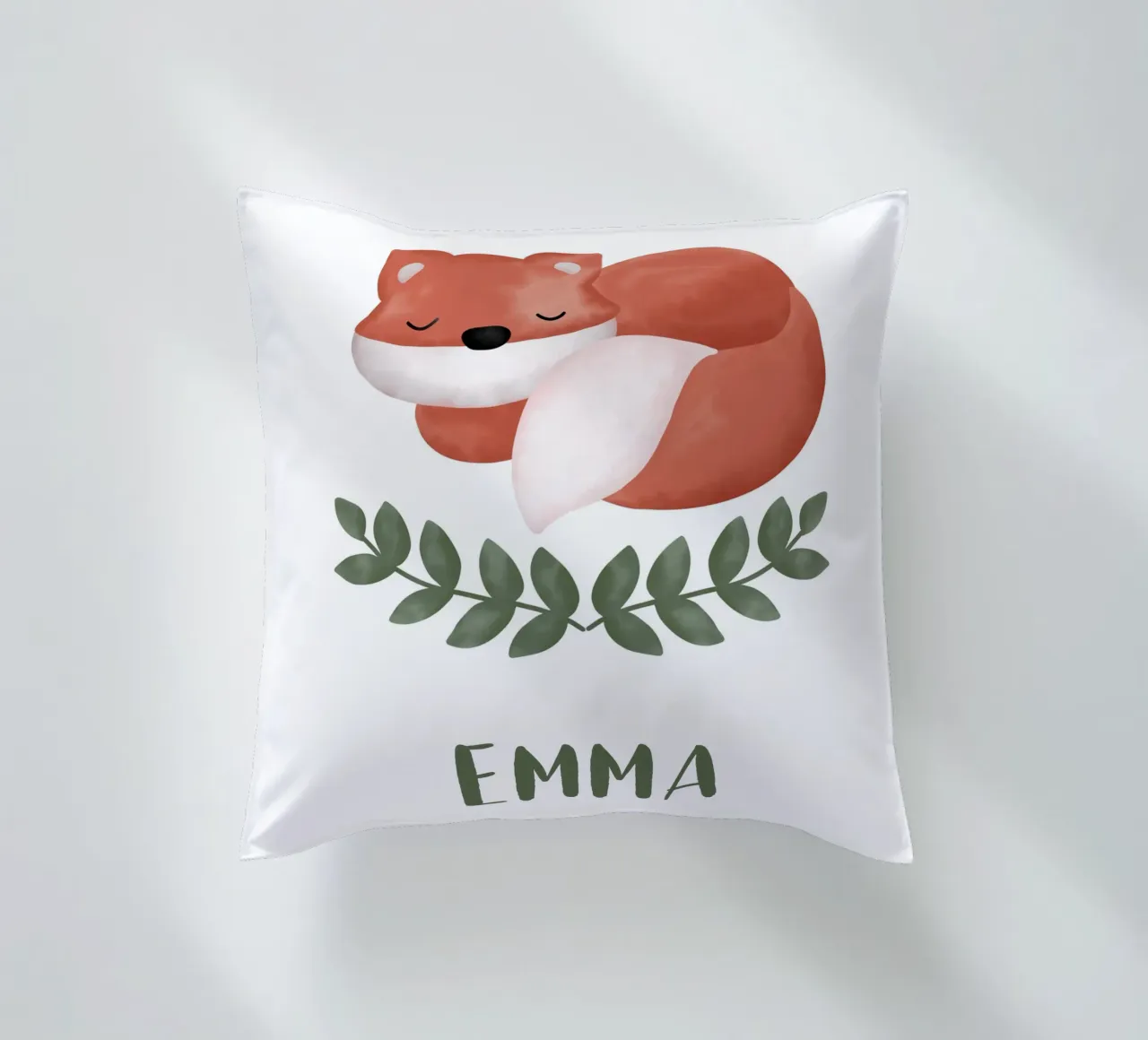 Schlafender Fuchs mit Name cuscino da BAINAI KIDS