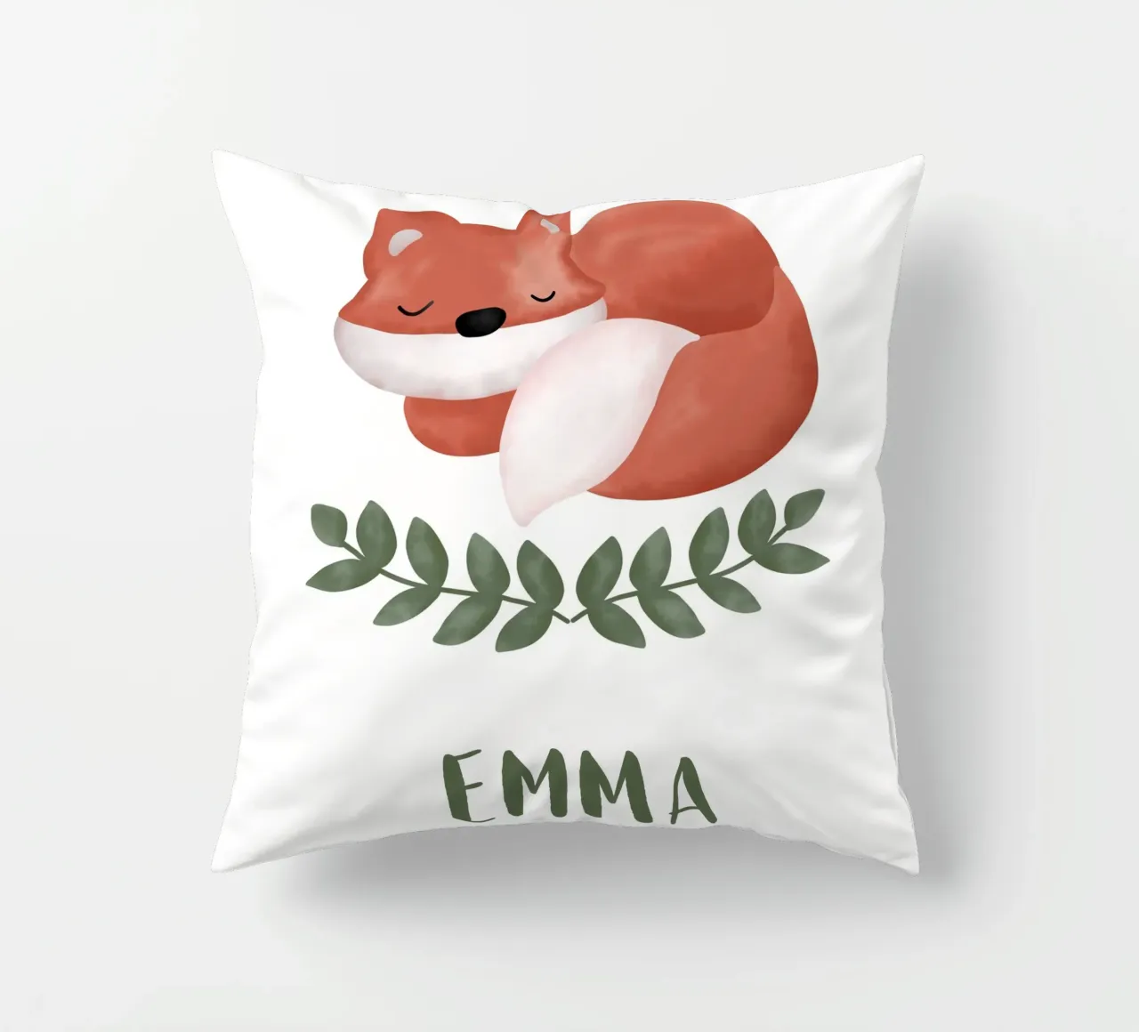 Schlafender Fuchs mit Name cuscino da BAINAI KIDS