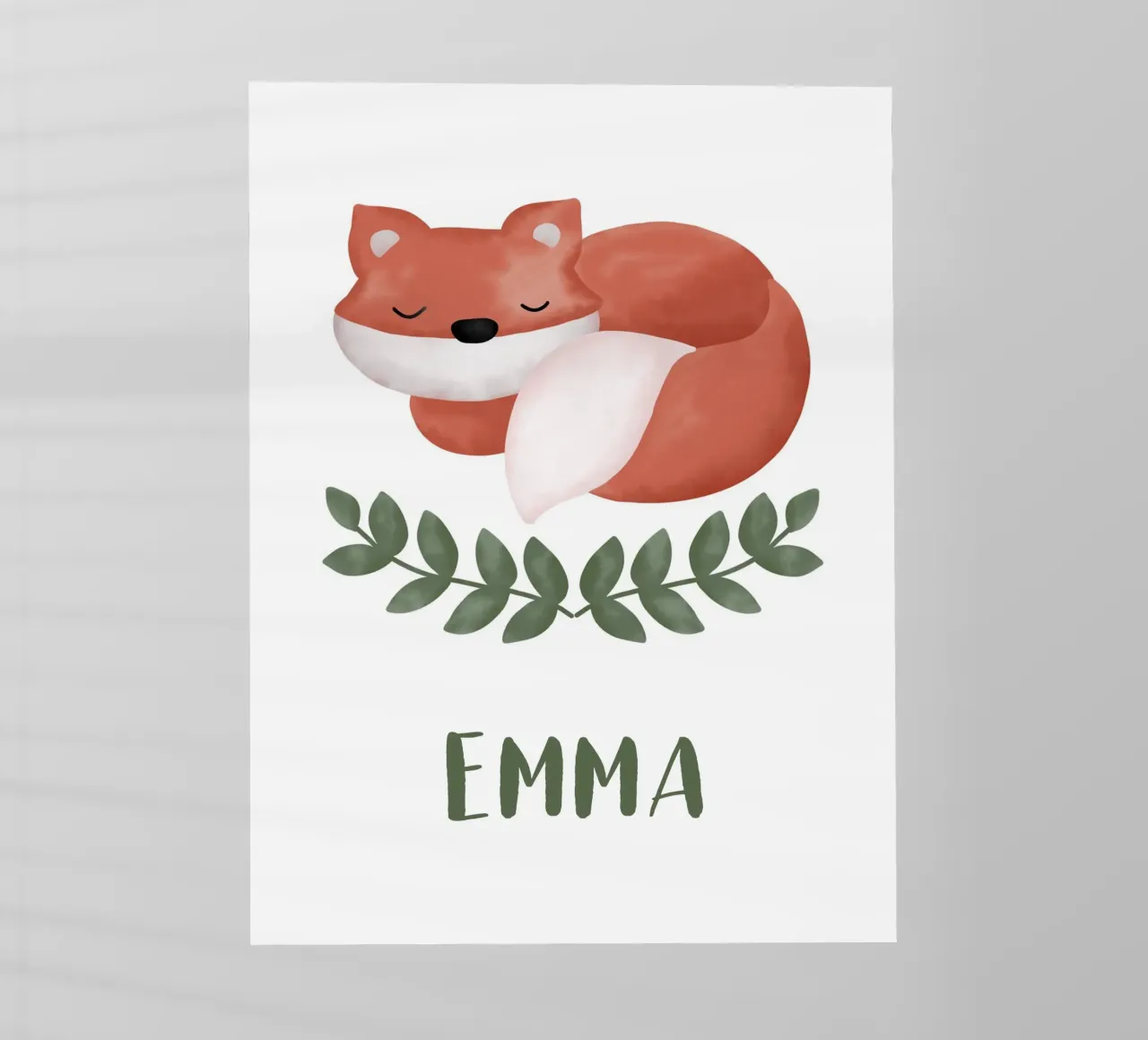 Schlafender Fuchs mit Name pellicola backlit da BAINAI KIDS