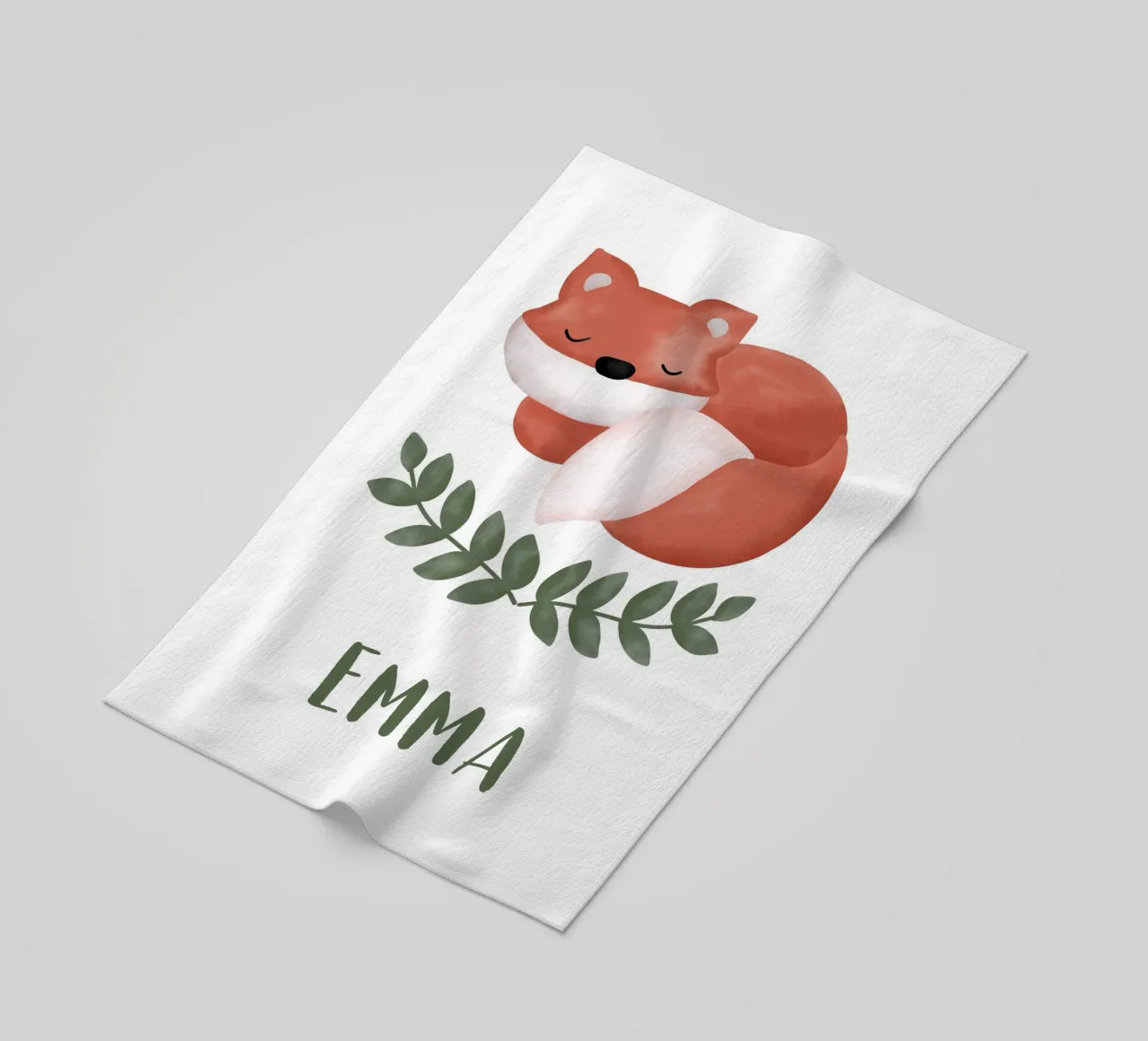 Schlafender Fuchs mit Name telo mare da BAINAI KIDS