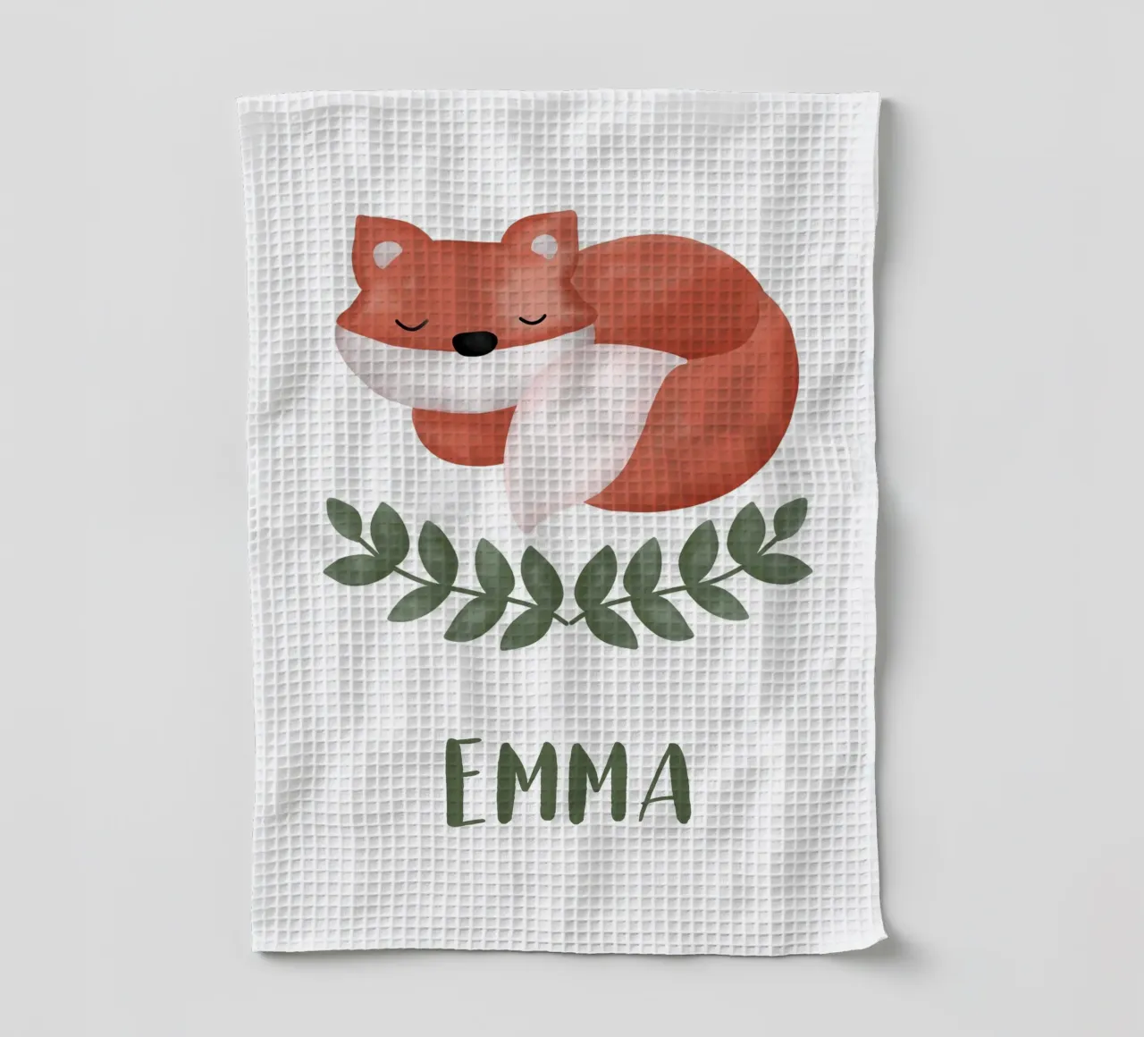 Schlafender Fuchs mit Name canovaccio da cucina da BAINAI KIDS