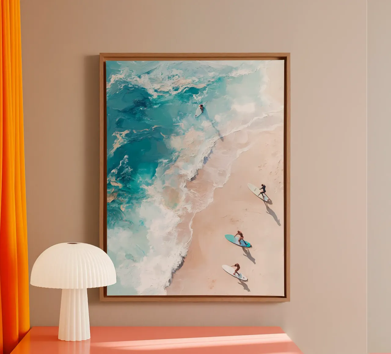 Surf, oceano, costa tela con Cornice a cassetta da IamHomeStudio