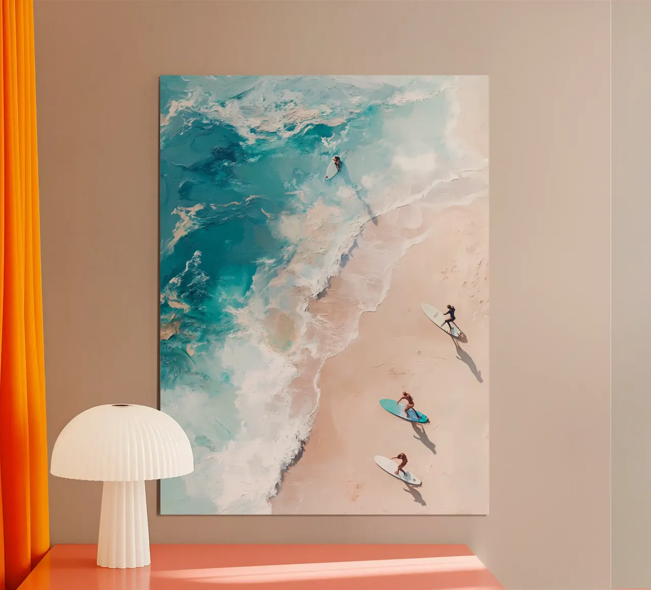 Surf, oceano, costa poster con telaio in plastica da IamHomeStudio
