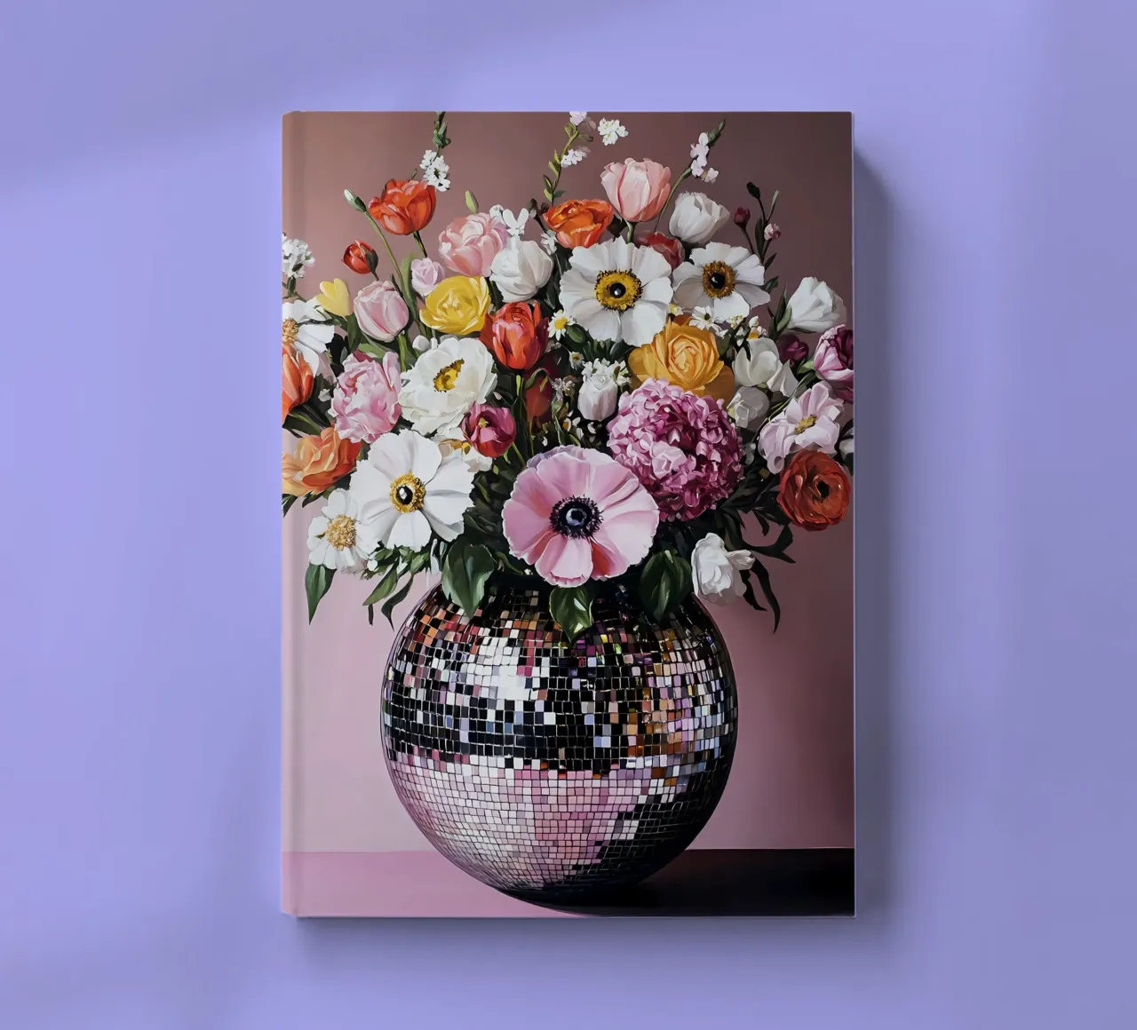 Disco ball with flowers notebook by IamHomeStudio