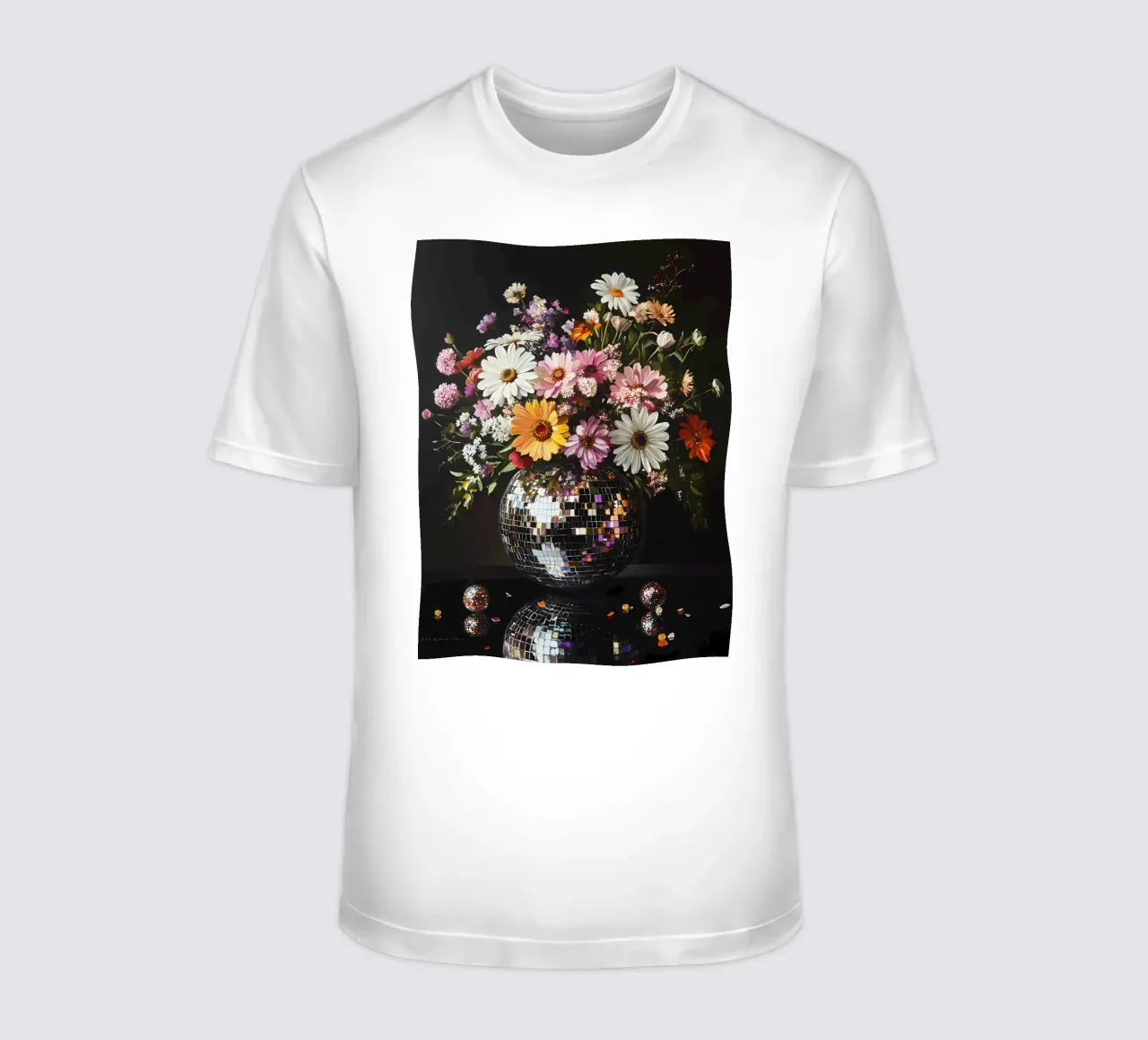 Palla da discoteca con fiori t-shirt da IamHomeStudio