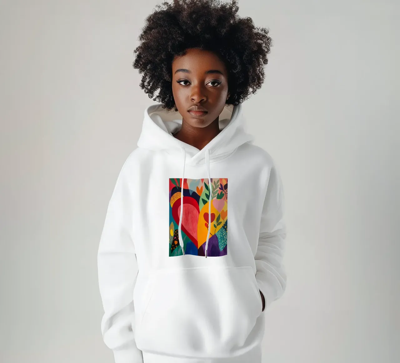 Cuore colorato felpa con cappuccio da IamHomeStudio