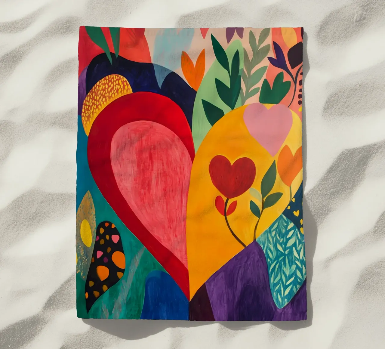 Cuore colorato telo mare da IamHomeStudio