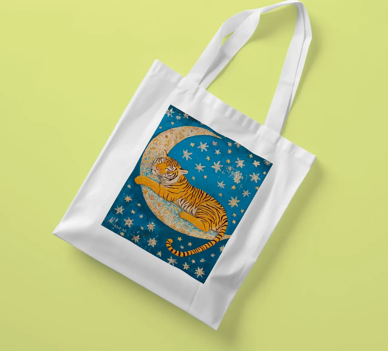 Tigre addormentata borsa in juta da IamHomeStudio