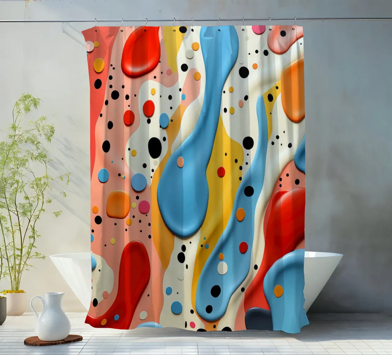 Terrazo pattern art tenda da doccia da Justyna Jaszke JBJart