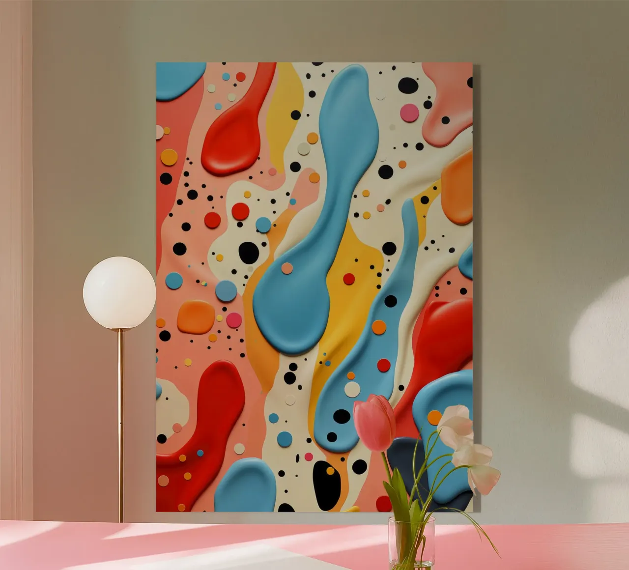 Terrazo patroon kunst acryl van Justyna Jaszke JBJart