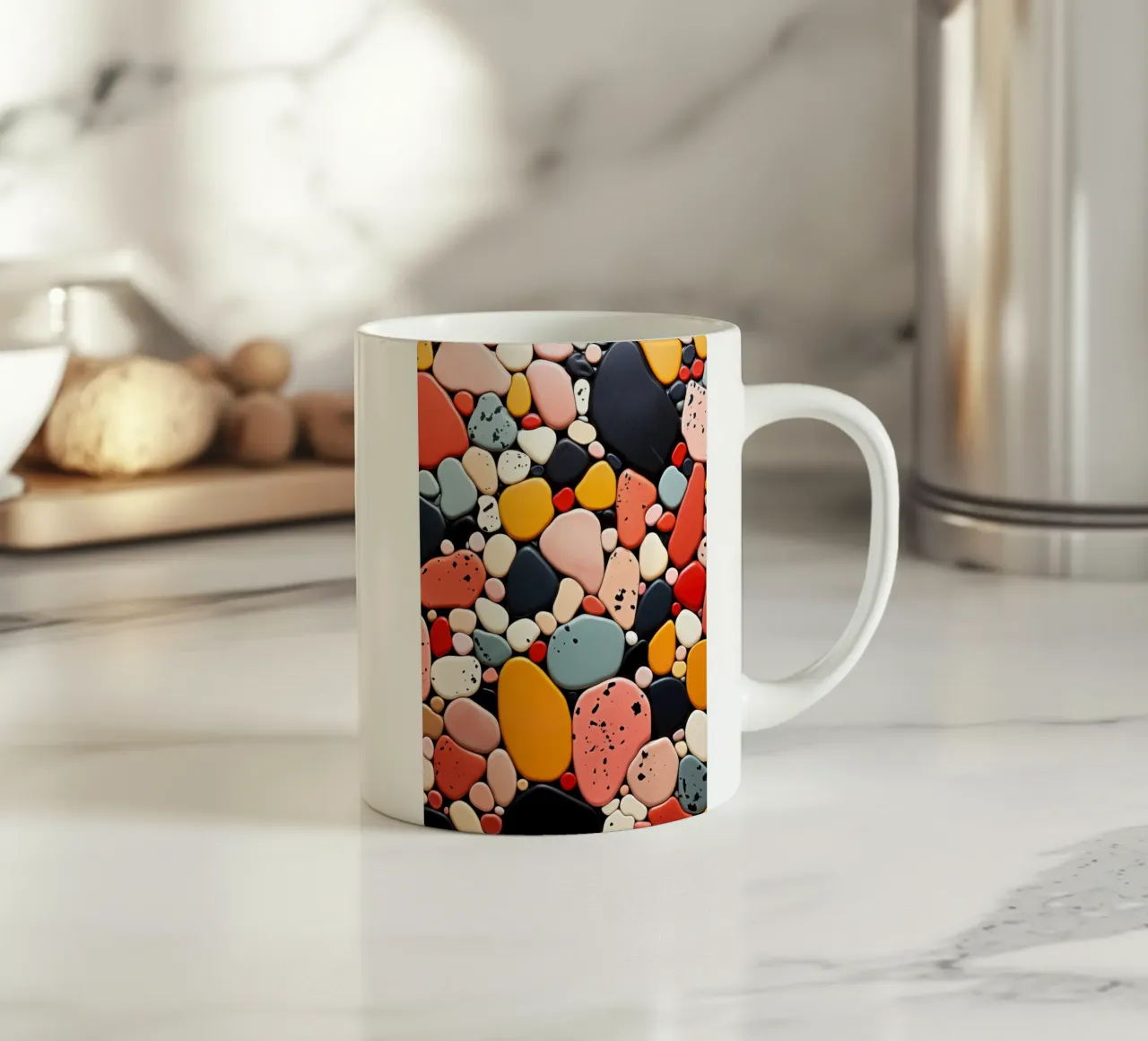 Terrazo pattern art tazza in ceramica da Justyna Jaszke JBJart