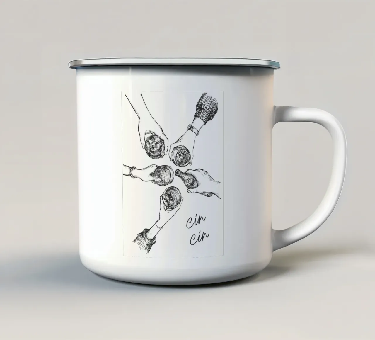 Friends' Cheers, Cin Cin tazza in smalto da IamHomeStudio