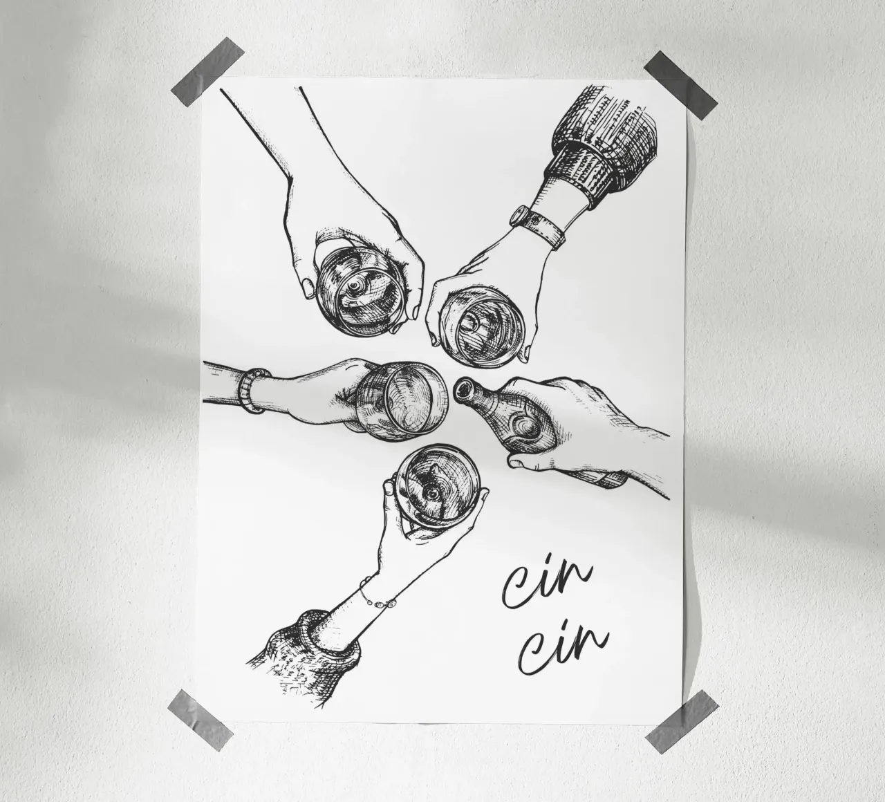 Friends' Cheers, Cin Cin poster da IamHomeStudio
