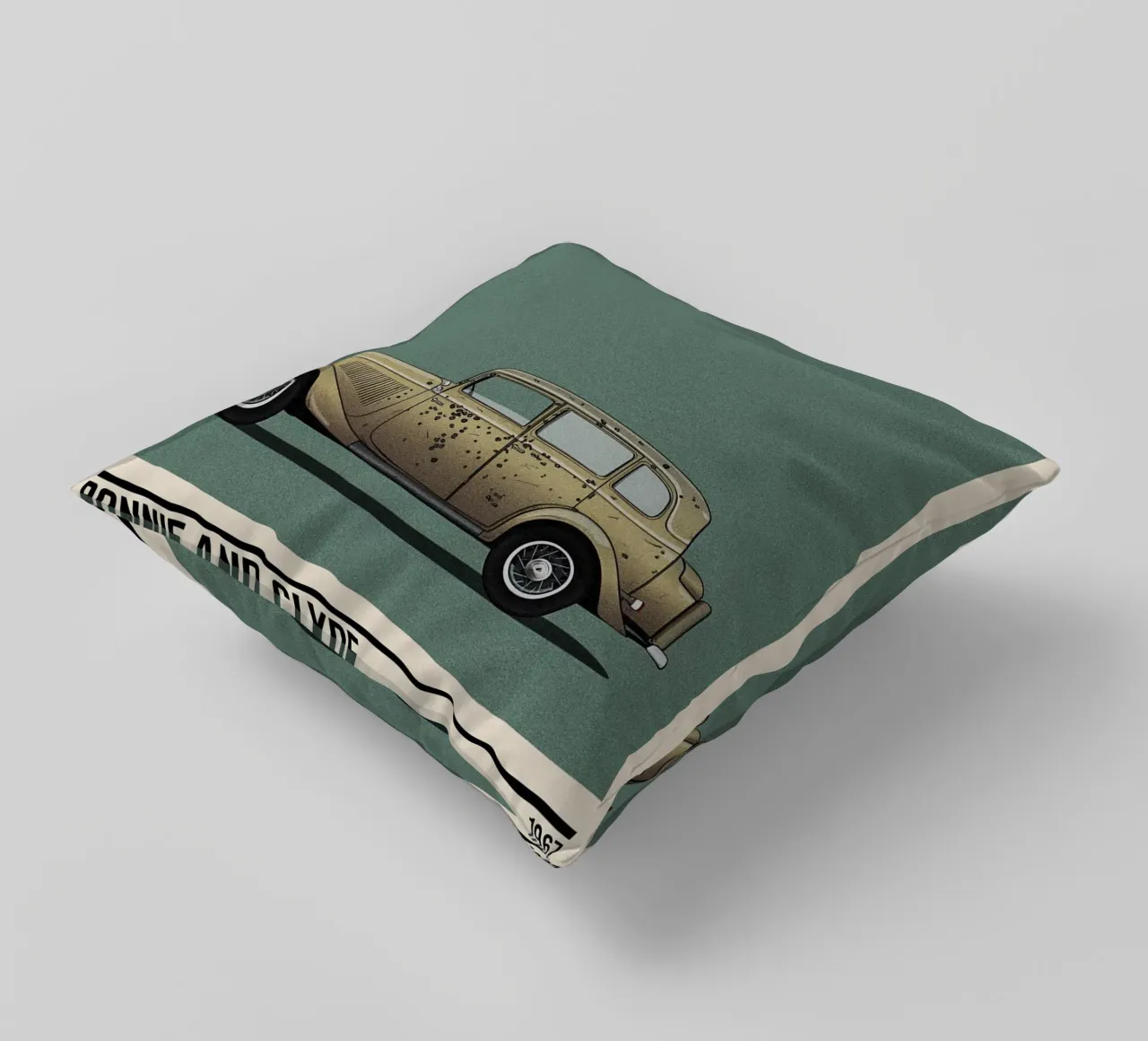 Bonnie And Clyde car movie cuscino da TheArtstudio