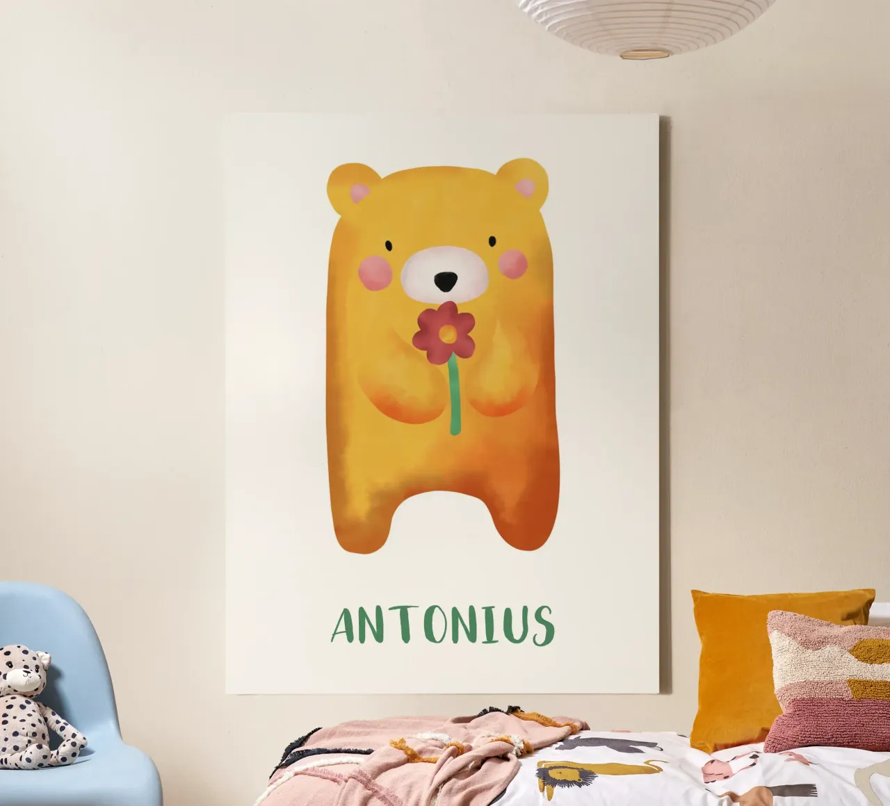 Kleiner Bär mit Name canvas by BAINAI KIDS