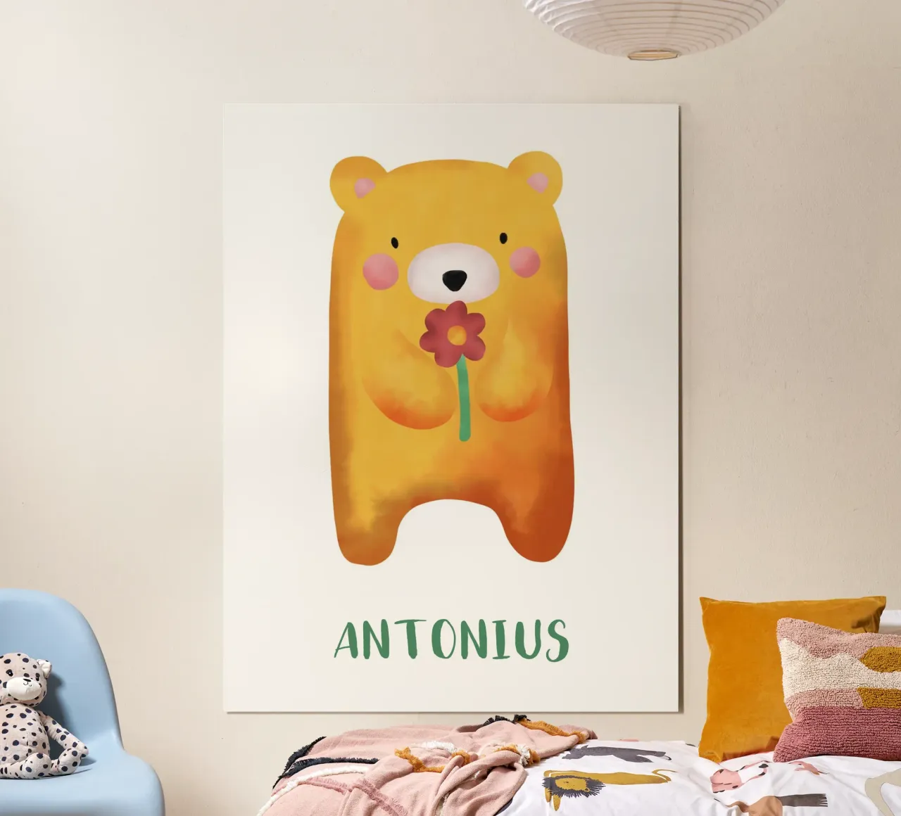 Kleiner Bär mit Name carta hahnemühle da BAINAI KIDS