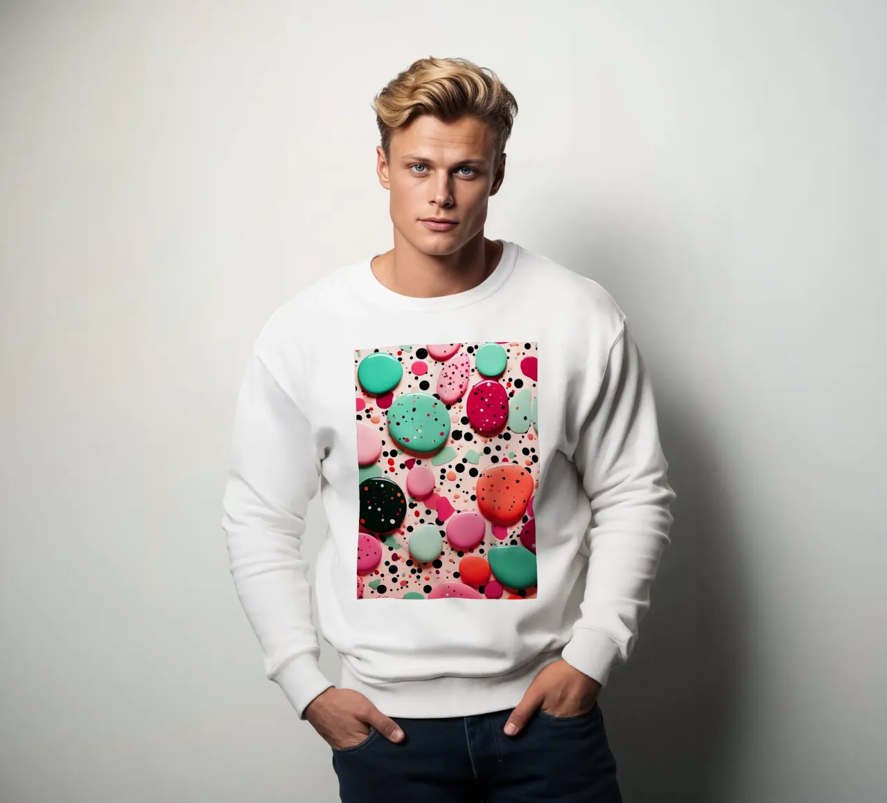 Terrazo pattern art sweatshirt by Justyna Jaszke JBJart