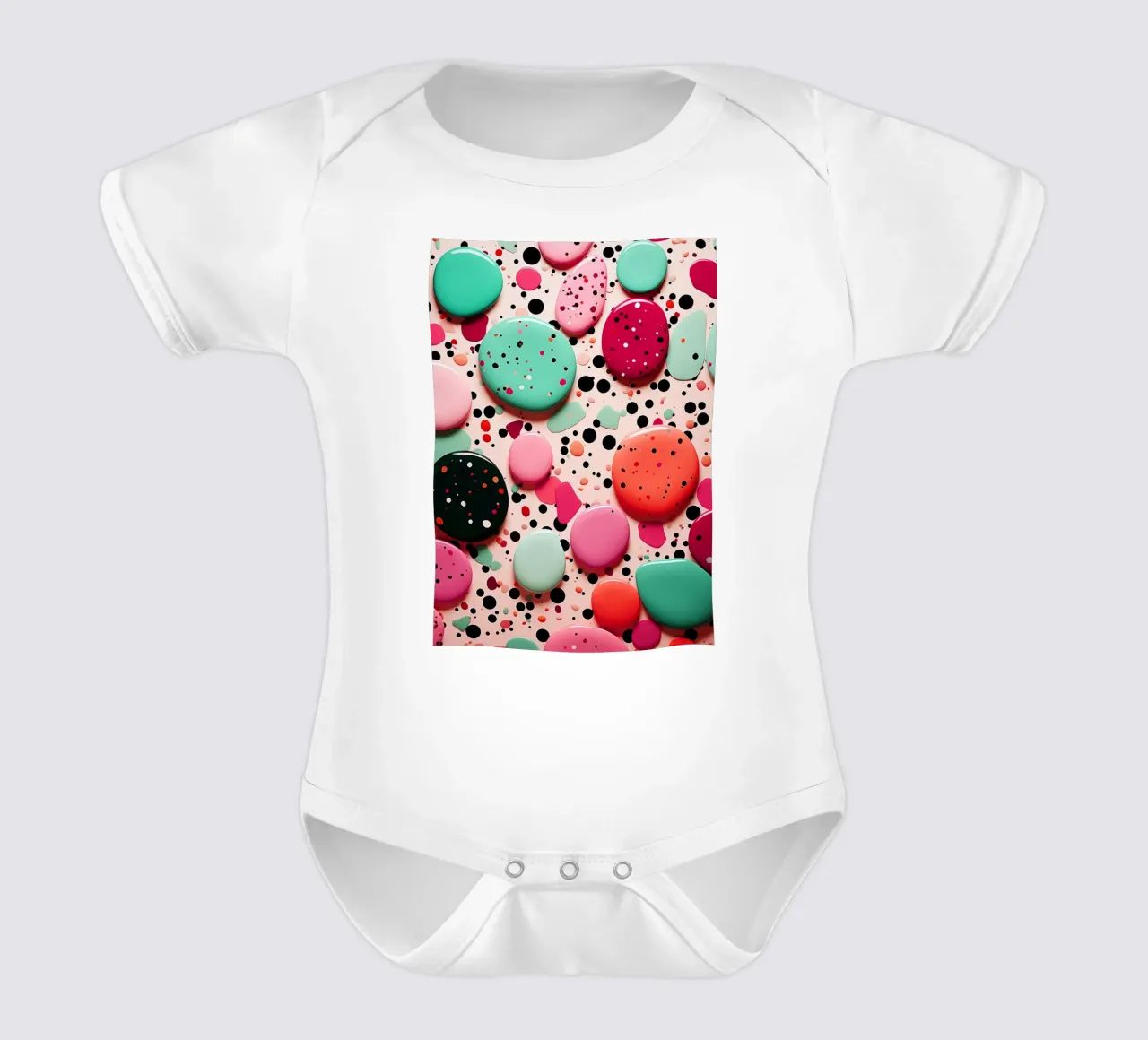 Terrazo pattern art body neonato maniche corte da Justyna Jaszke JBJart